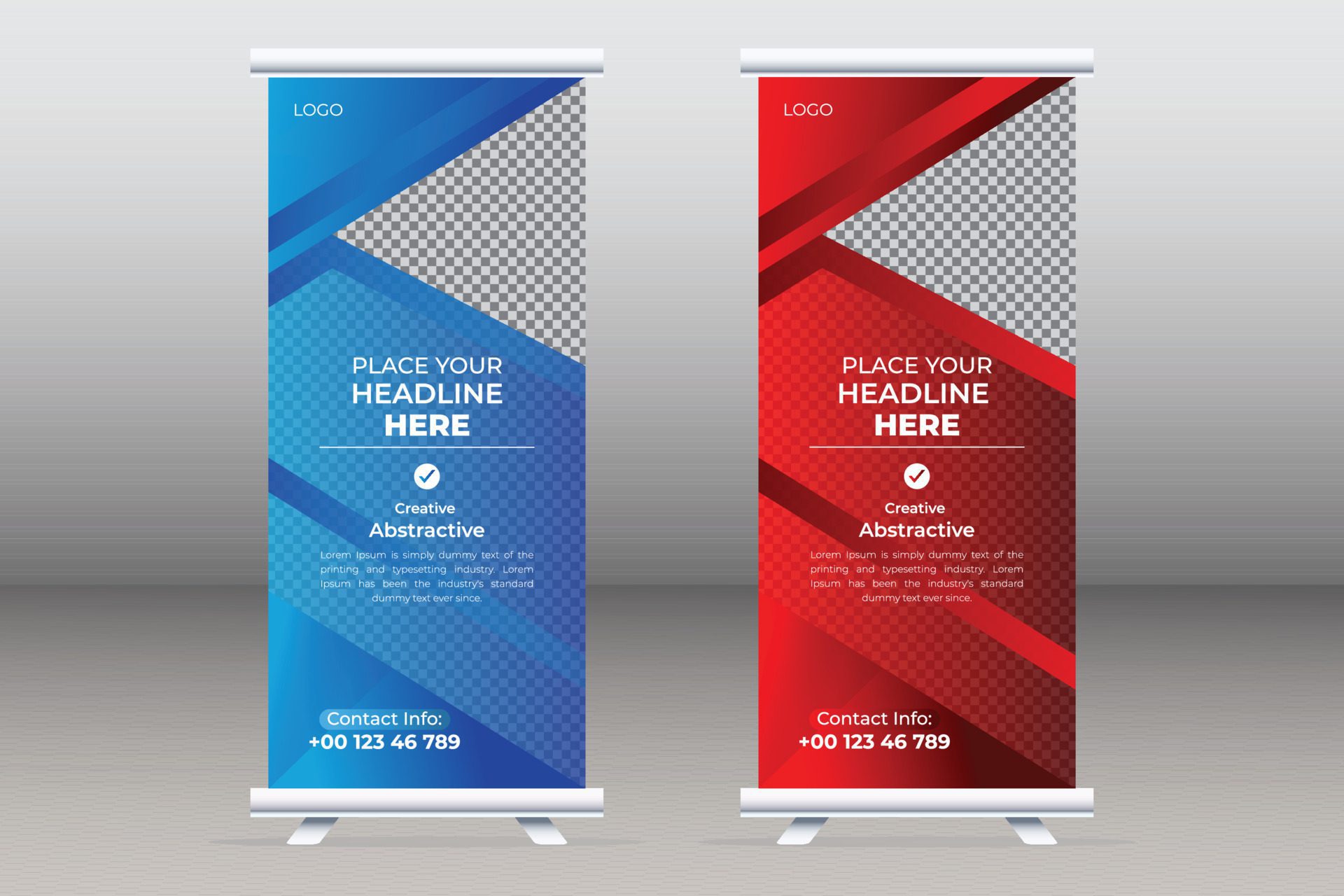 Corporate Business Roll Up Stand Banner Template Design For Vector Stylish Roll Up Display Stand Banner With Creative Banner Design Free Vector