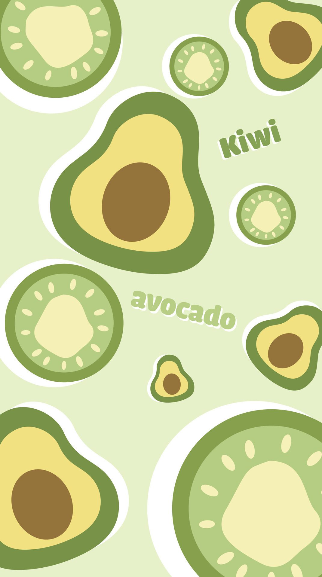 Hand drawn mobile phone wallpaper cute fruit pattern Free Vector