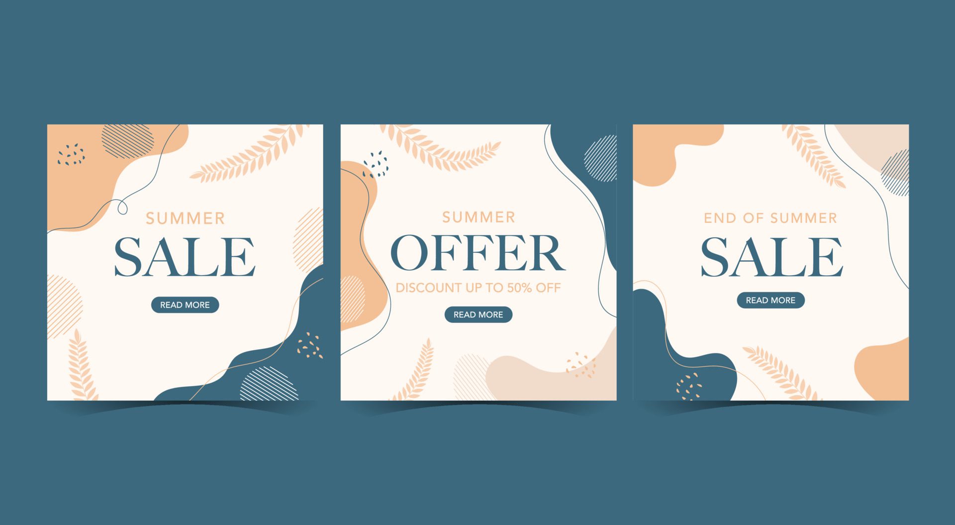 summer ad post template Free Vector and Free SVG