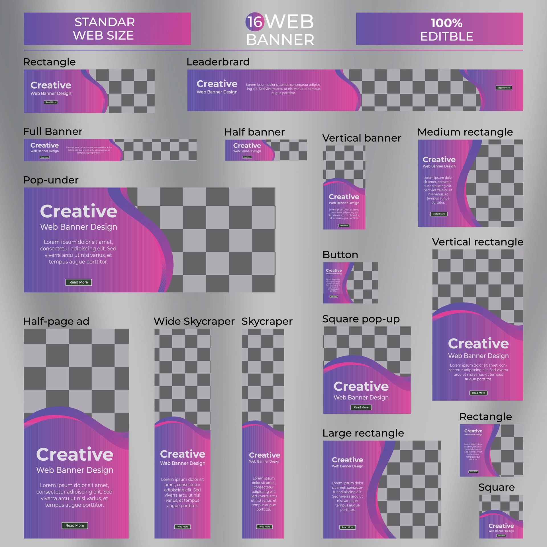 set of creative web banners of standard size with a place for photos. Business ad banner. Vertical, horizontal and square template Pro Vector Free Vector