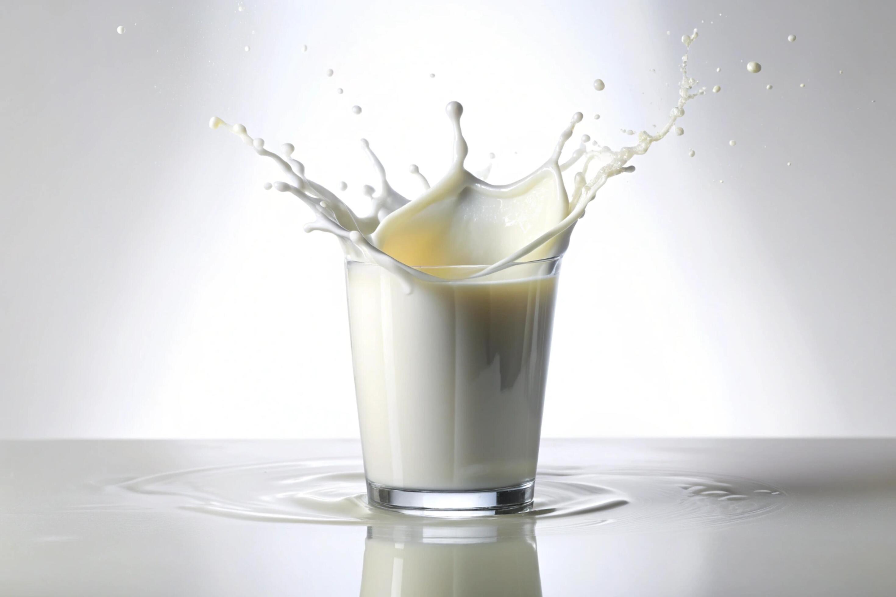 Milk splashes on white background Stock Free