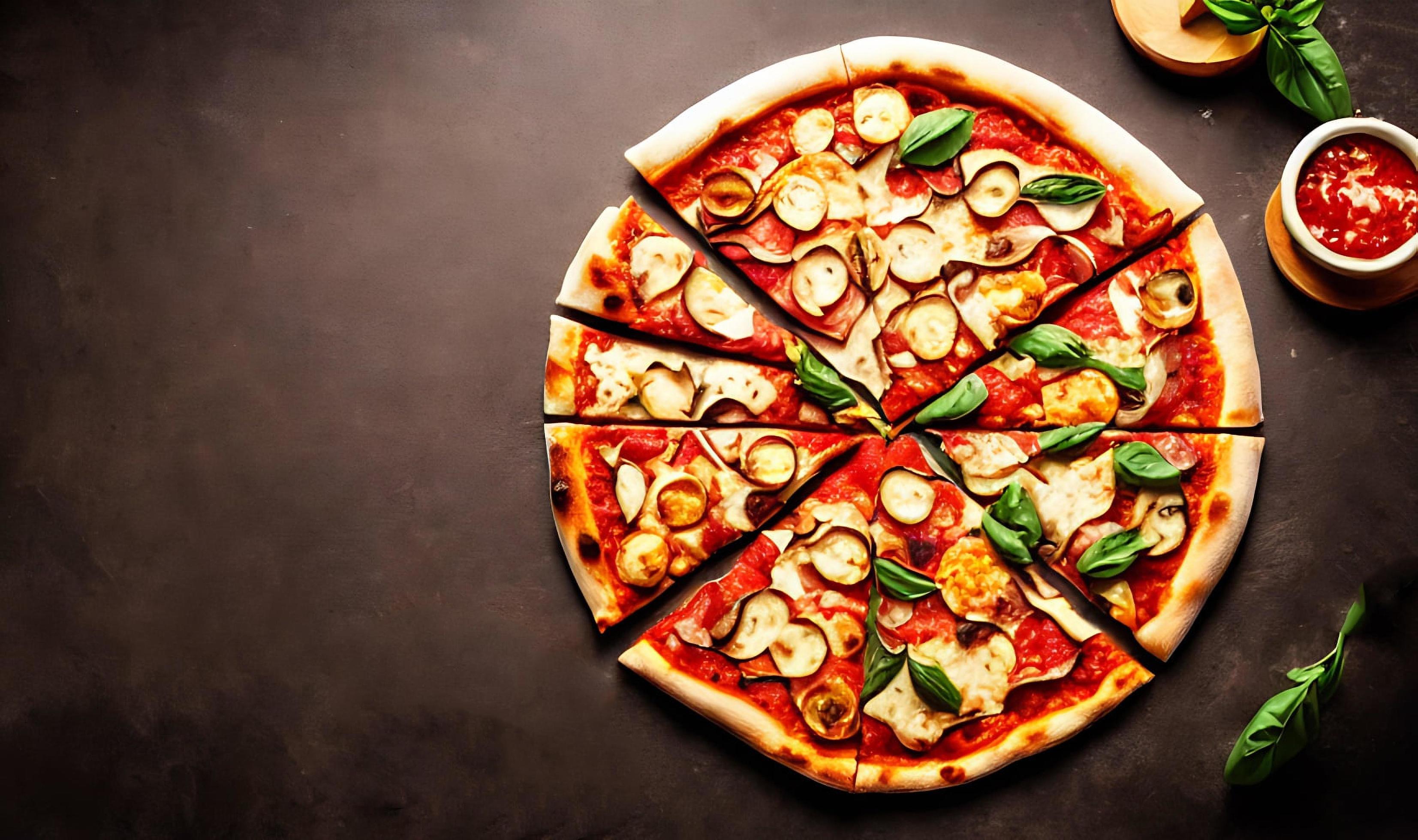 Pizza. Traditional Italian cuisine fast food. Stock Free