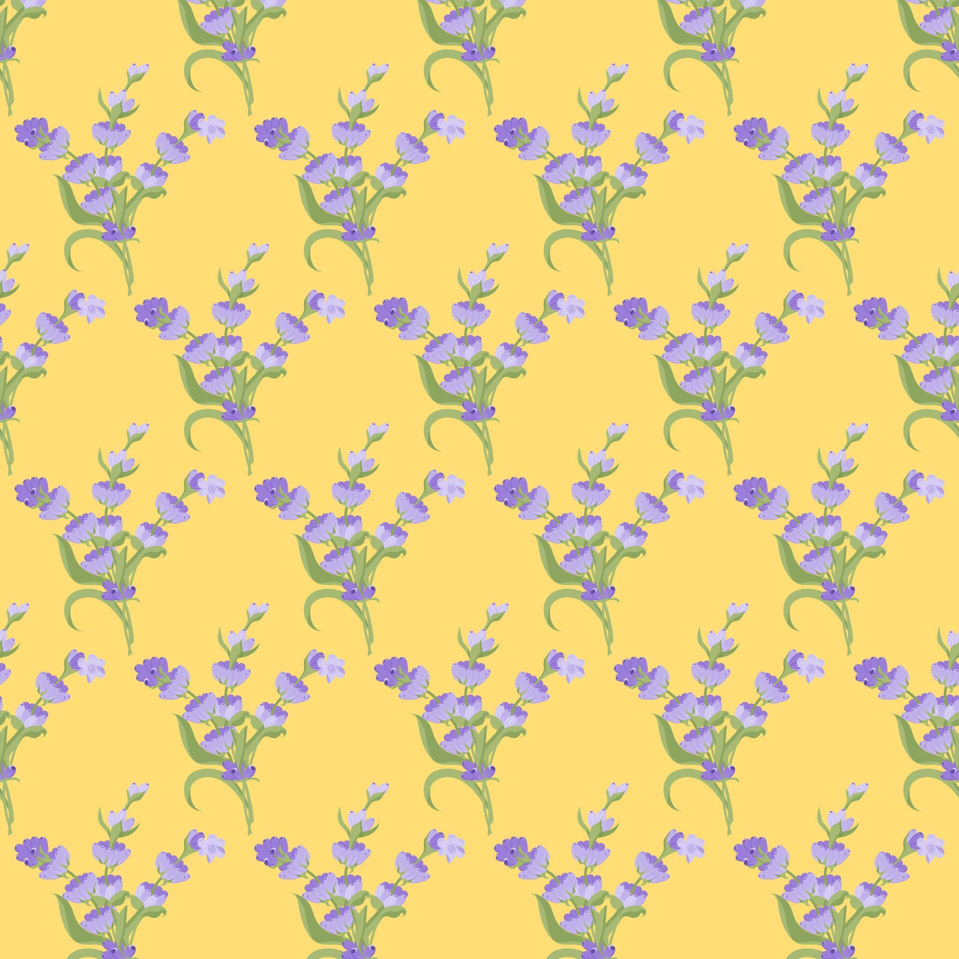 A sprig of lavender. Purple flower. Seamless pattern. illustration. Stock Free