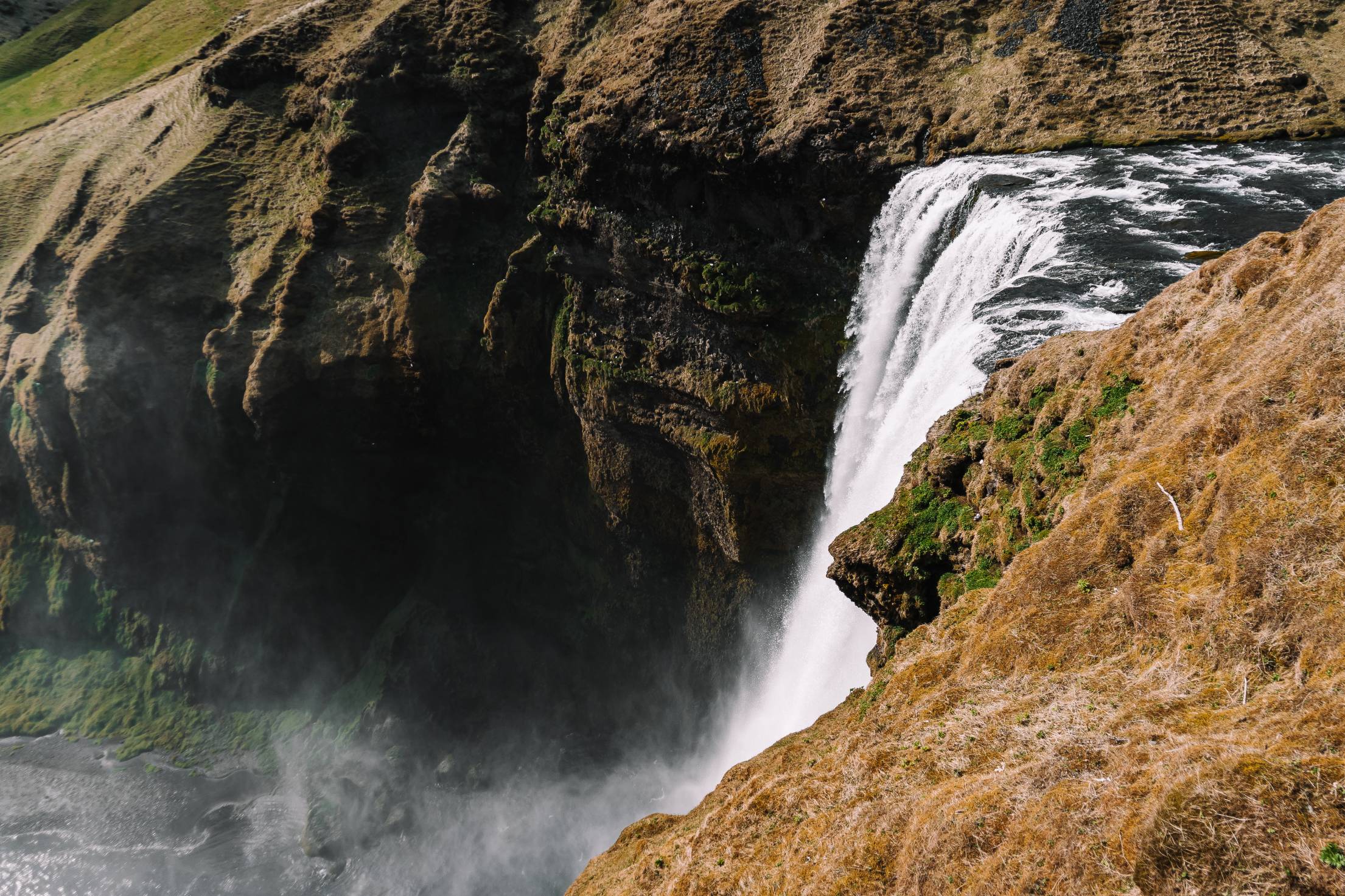 Icelandic Waterfall Skógafoss Top View Free Photo