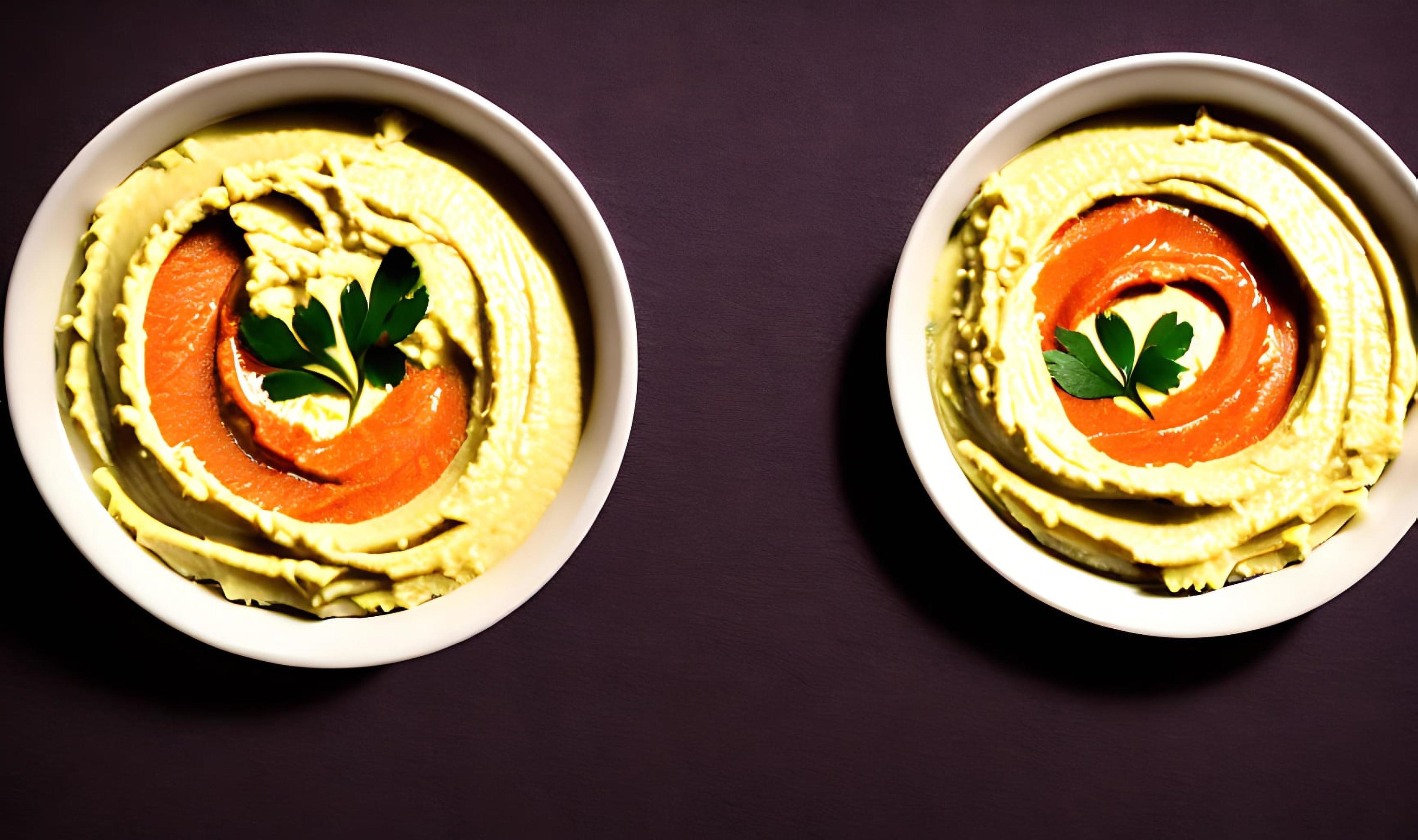 Healthy food. Traditional freshly made organic hummus. Stock Free