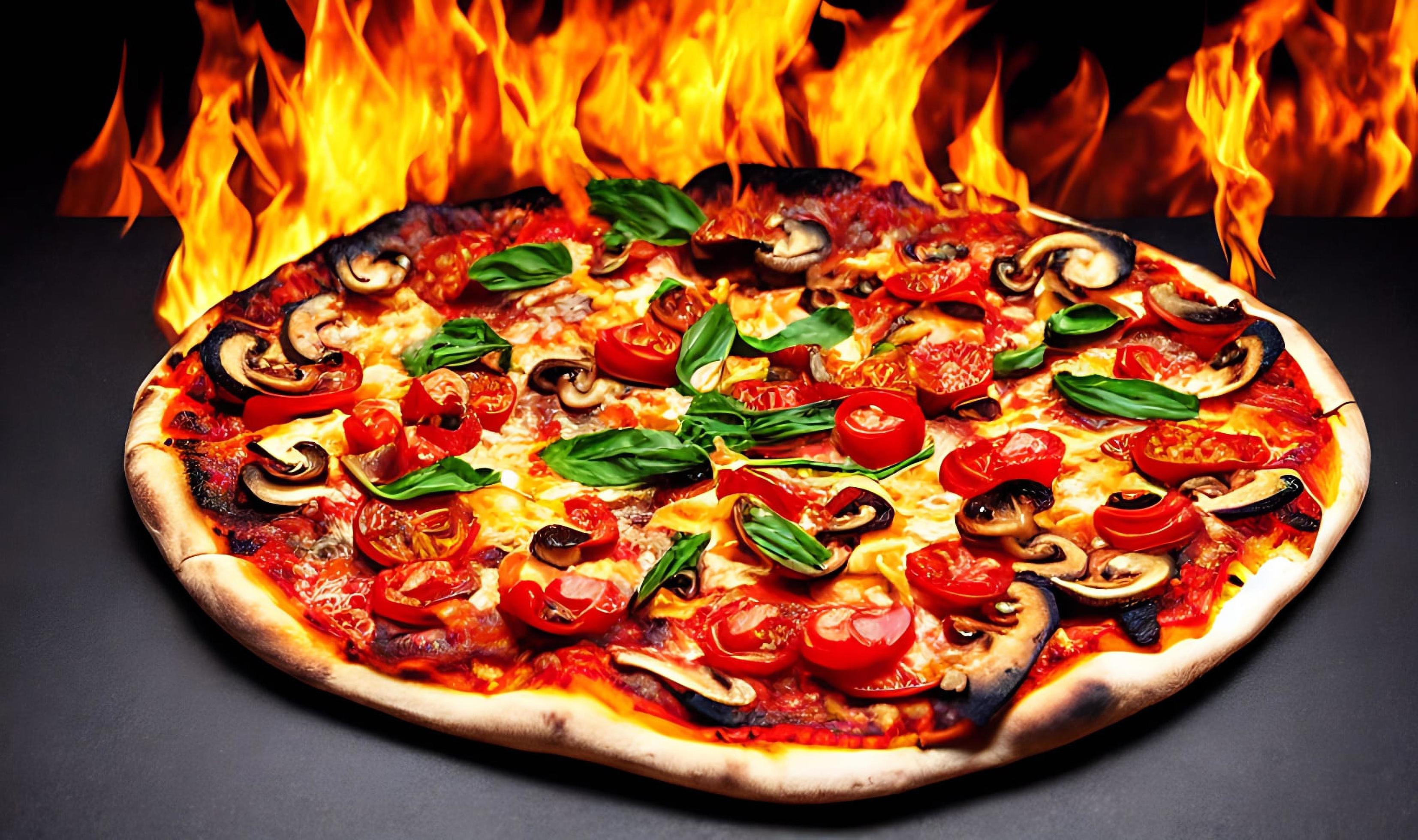 Pizza. Traditional Italian cuisine fast food. Stock Free