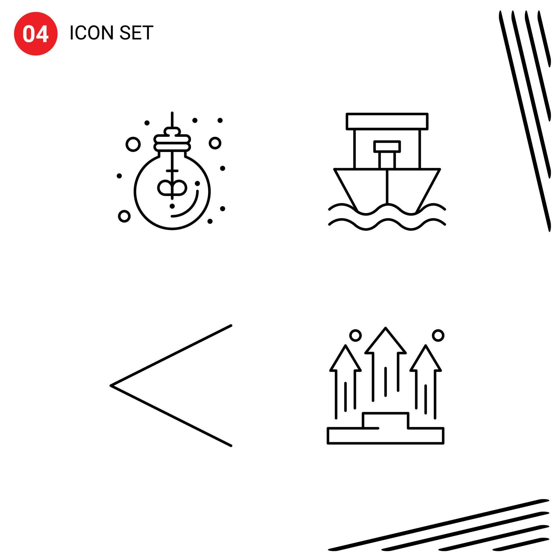 
									4 Thematic Vector Filledline Flat Colors and Editable Symbols of business arrow light beach previous Editable Vector Design Elements Stock Free