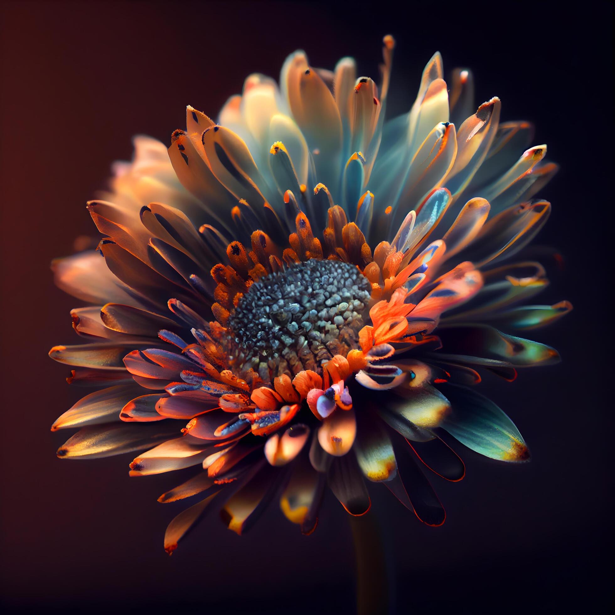 Beautiful flower of chrysanthemum on a dark background, Image Stock Free