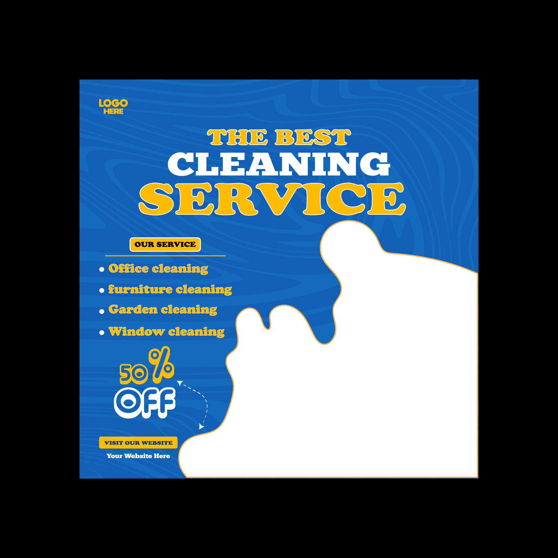 Reliable Cleaning service banner design and square social media post template Free Vector