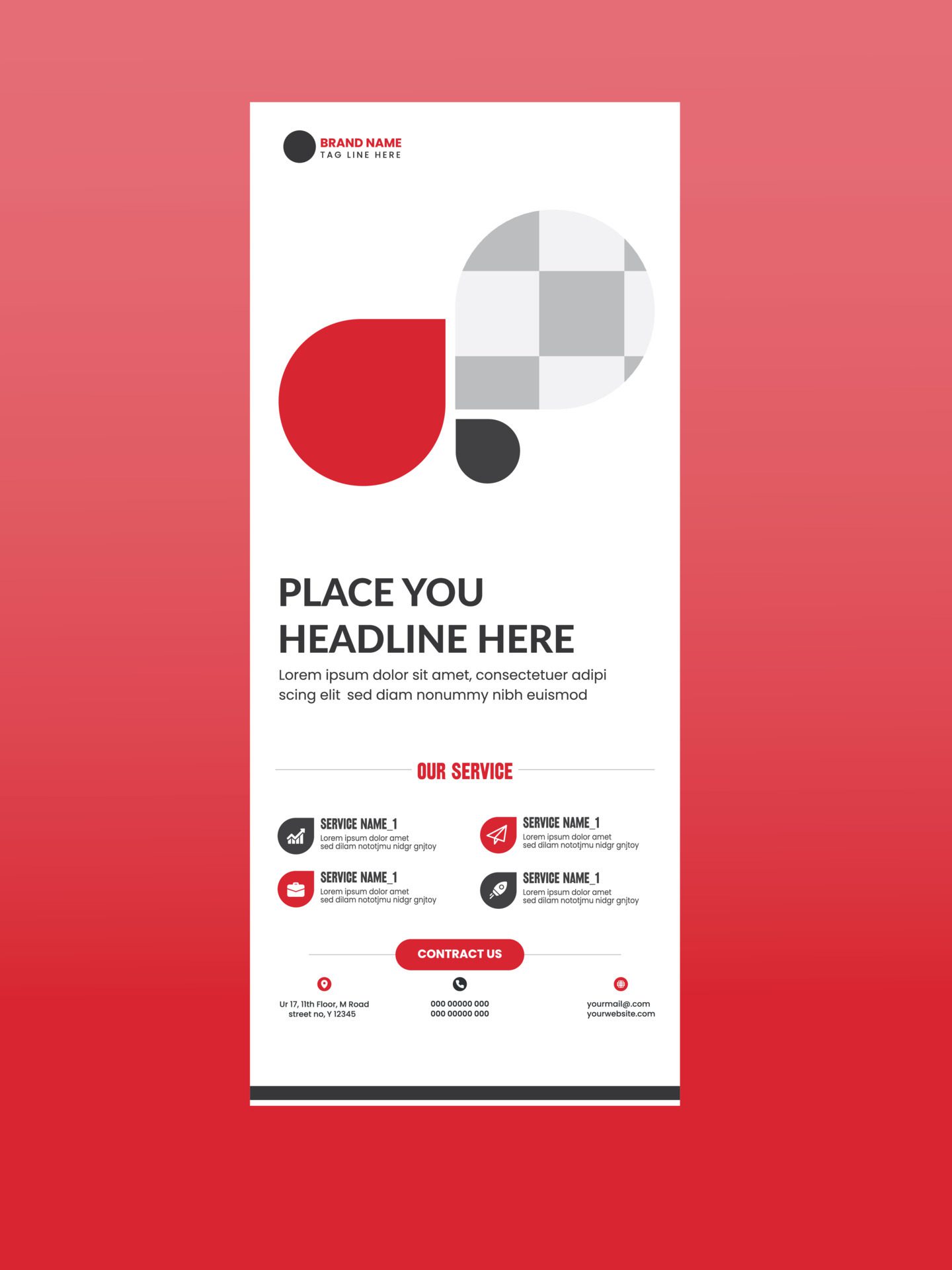 business roll up banner template with vector Free Vector and Free SVG