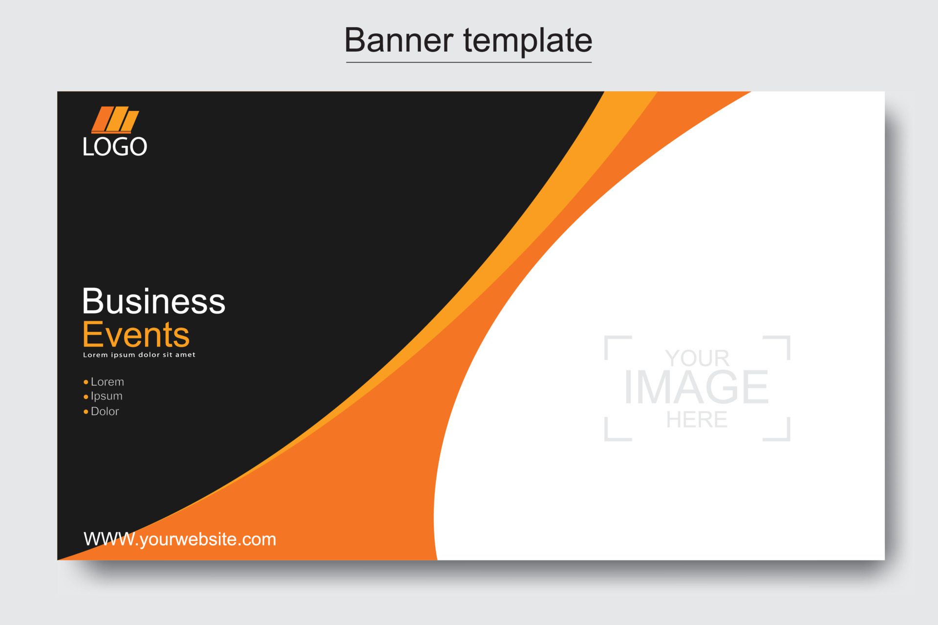 Vector abstract design web banner template. Web Design Elements – Header Design. Abstract geometric web banner template on grey background. Free Vector