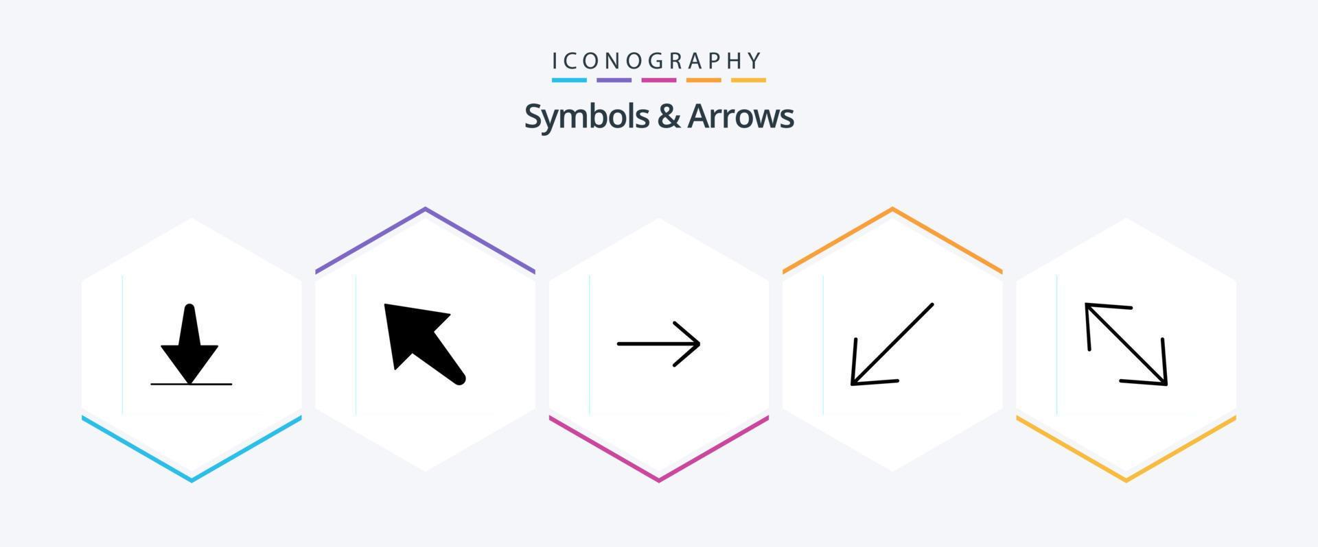 Symbols and Arrows 25 Glyph icon pack including . arrow. . corner Stock Free