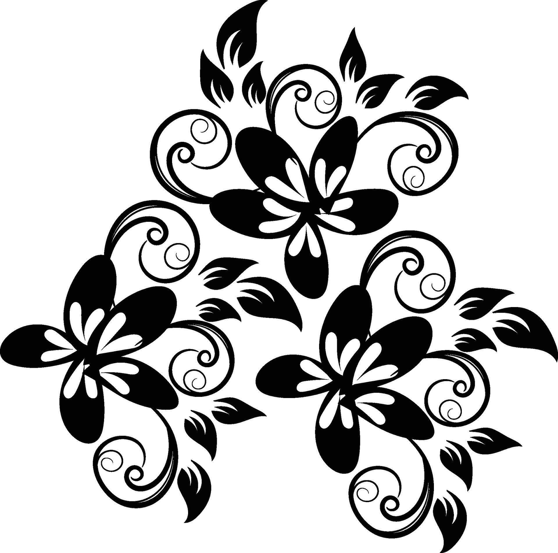 flower silhouettes design Stock Free