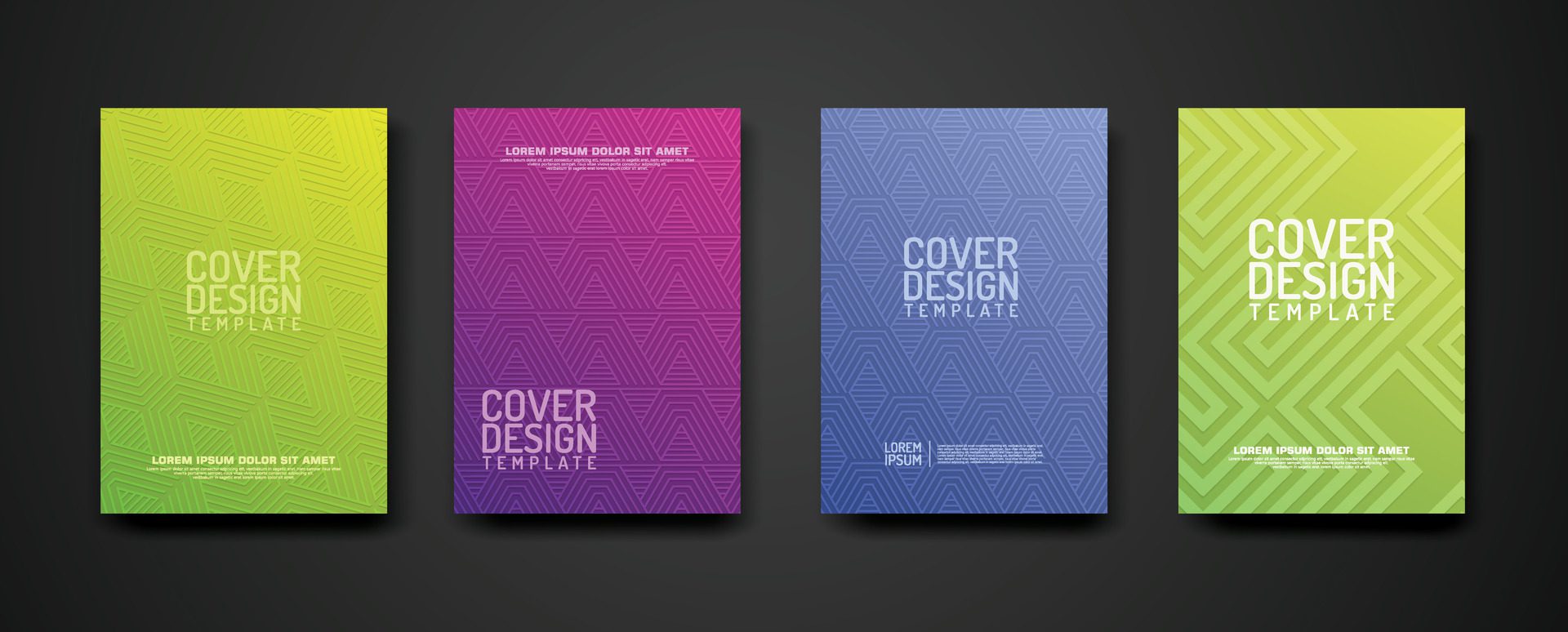 set cover Design template with geometric lines textured pattern background and dynamic gradation color Free Vector