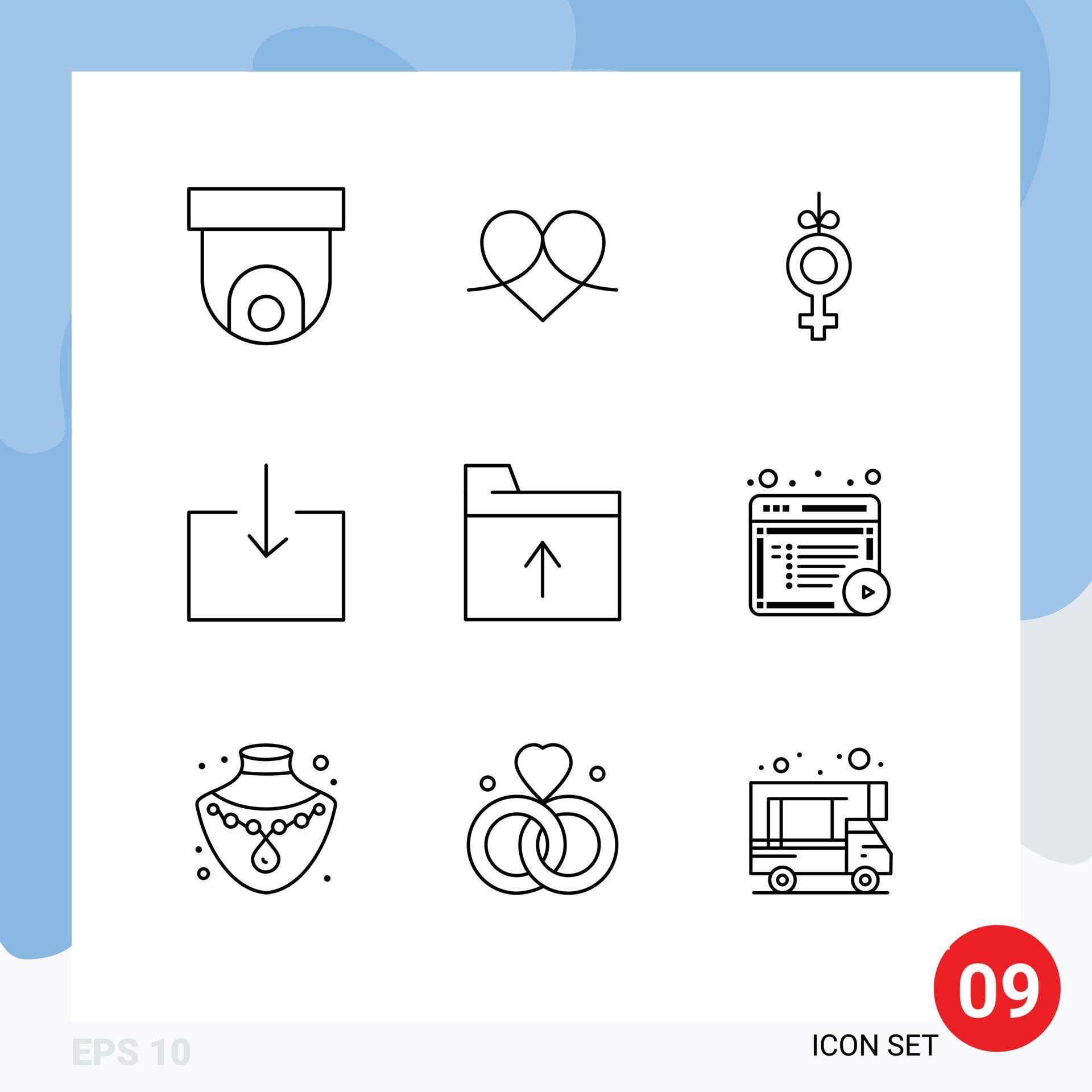 Universal Icon Symbols Group of 9 Modern Outlines of get document wrapper import arrow Editable Vector Design Elements Stock Free