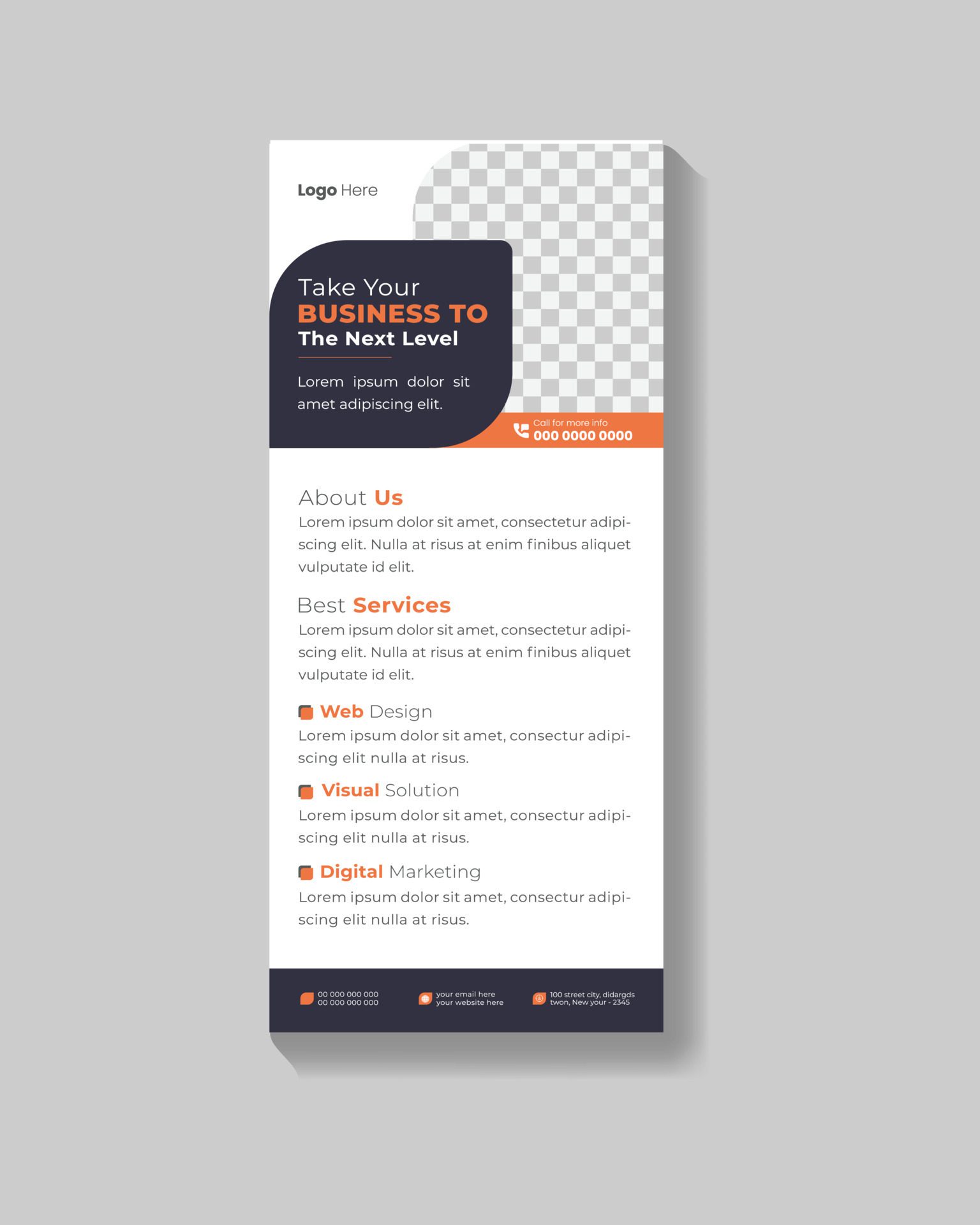 Modern corporate business roll up banner design template Free Vector