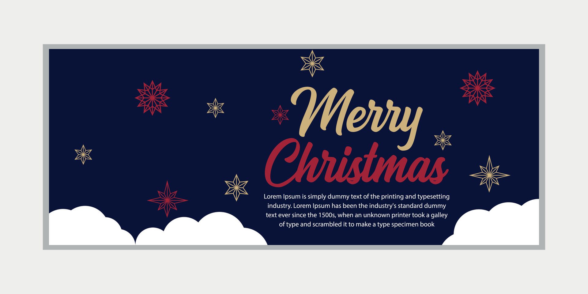 merry christmas banner set and happy new year banner, social media cover and web banner,Merry Christmas design for greeting card, Free Vector