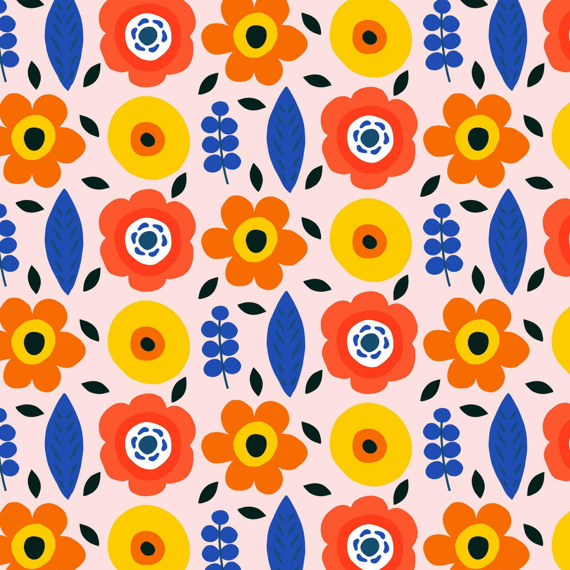 Vector flowers pattern Stock Free