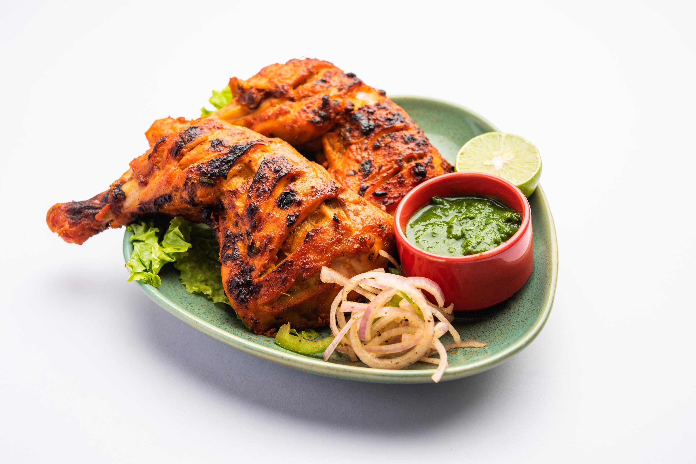 Tandoori Chicken is an Indian non vegetarian spicy food Stock Free