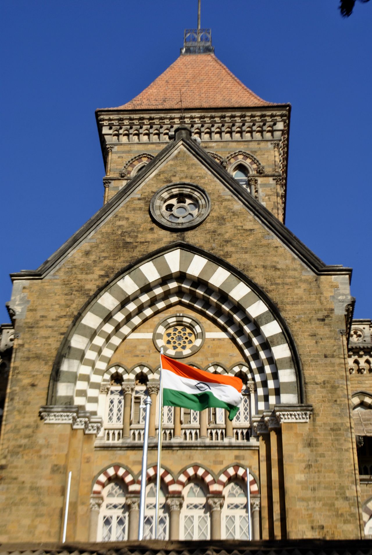 Indian Flag On Official Building Stock Free