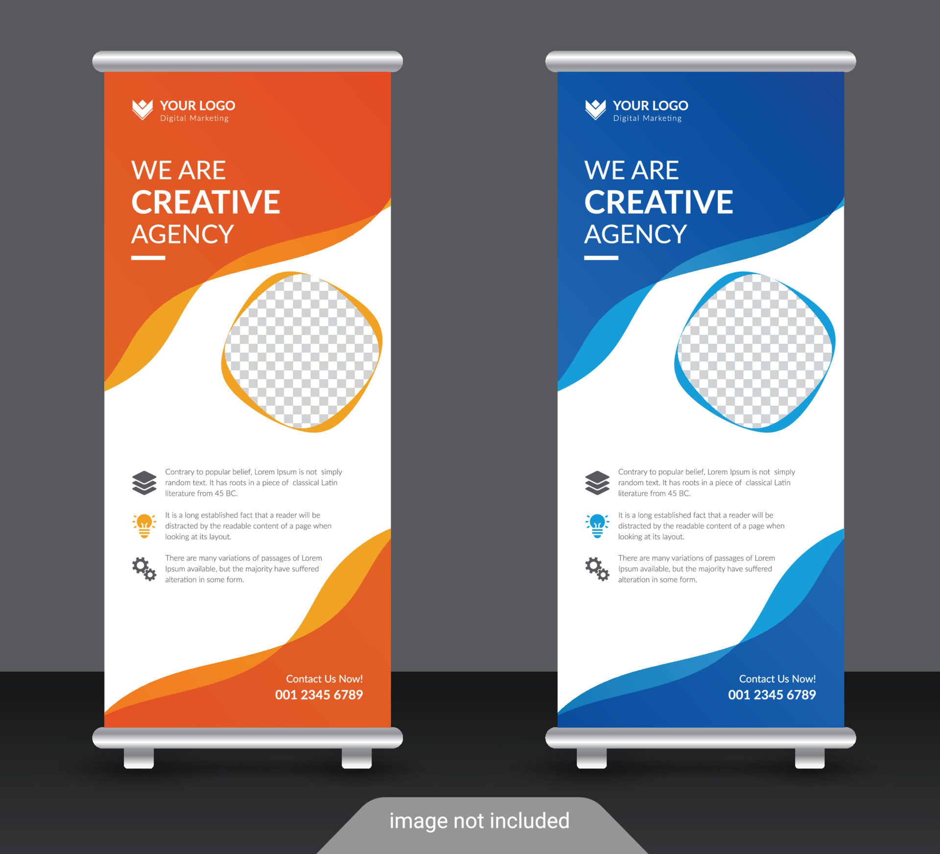 Creative corporate and business roll up banner design template Free Vector