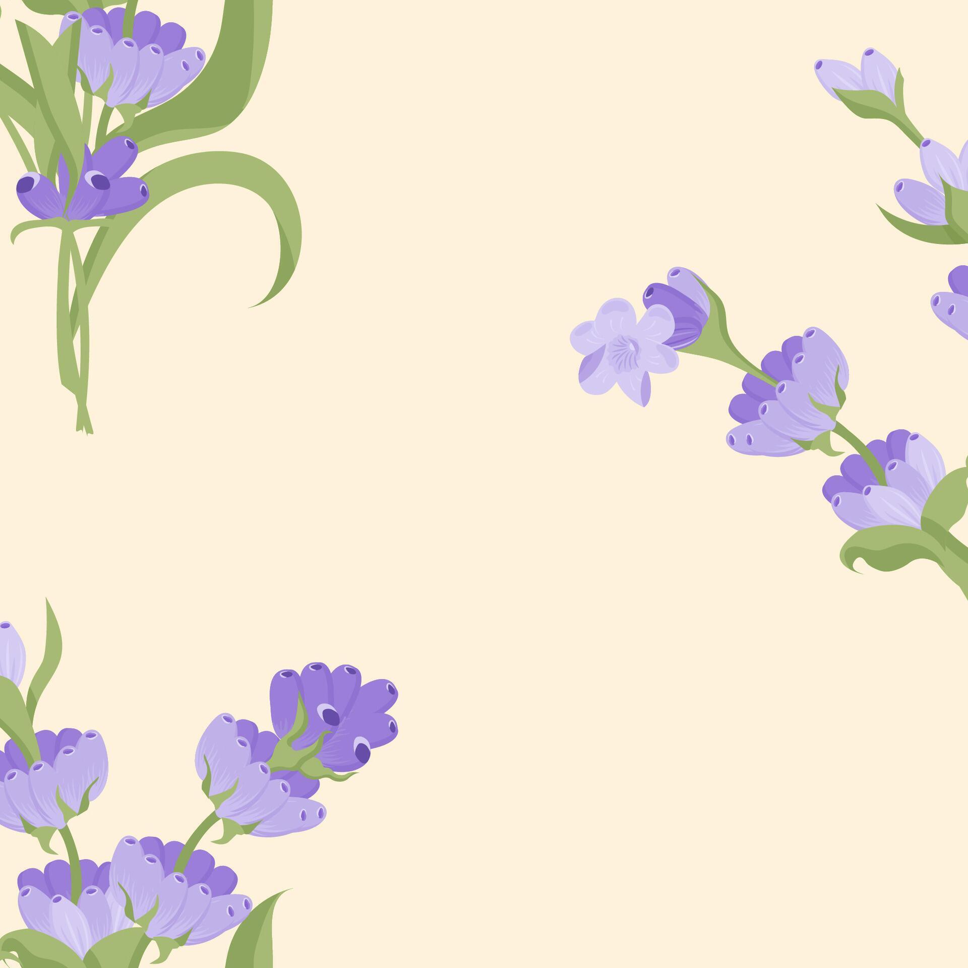 A sprig of lavender. Purple flower. Seamless pattern. illustration. Stock Free