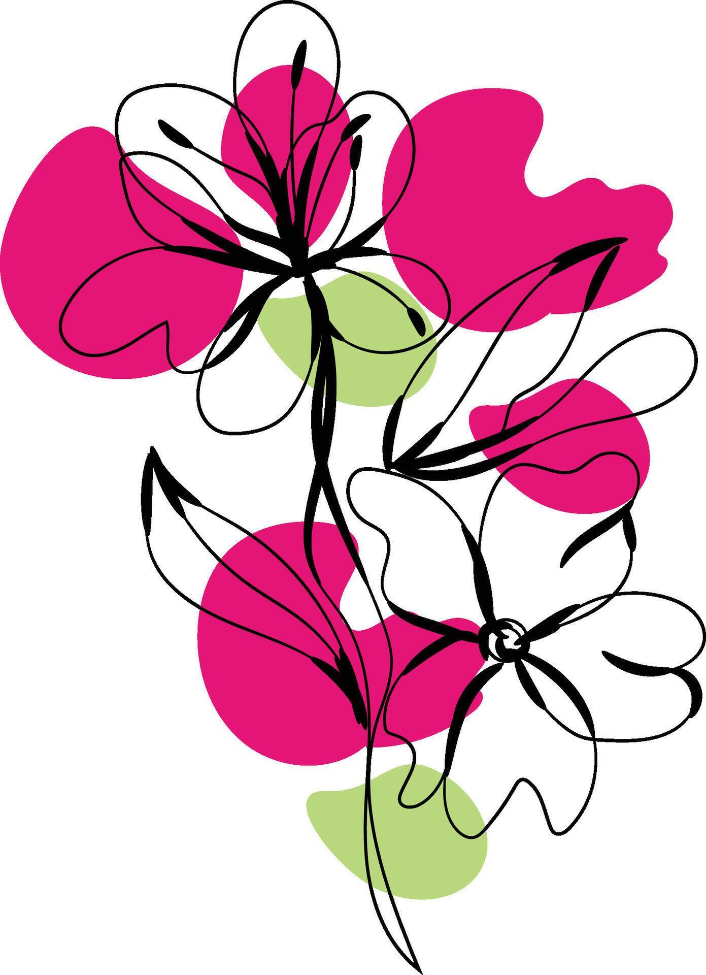 Monochromatic spring flowers collection Stock Free