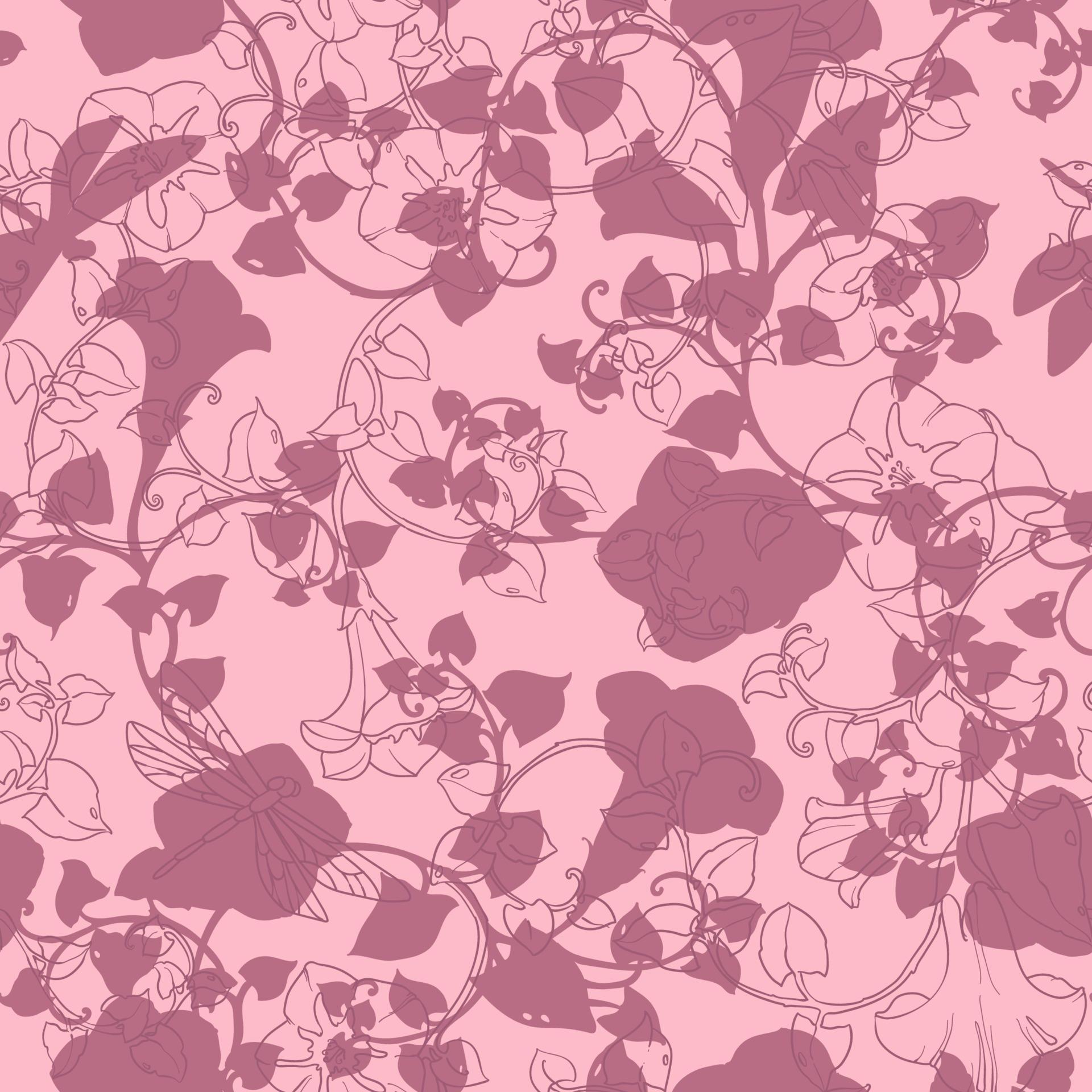 Seamless pattern curly bindweed flowers. Floral vector color illustration. Hand Drawn Floral Background. Stock Free