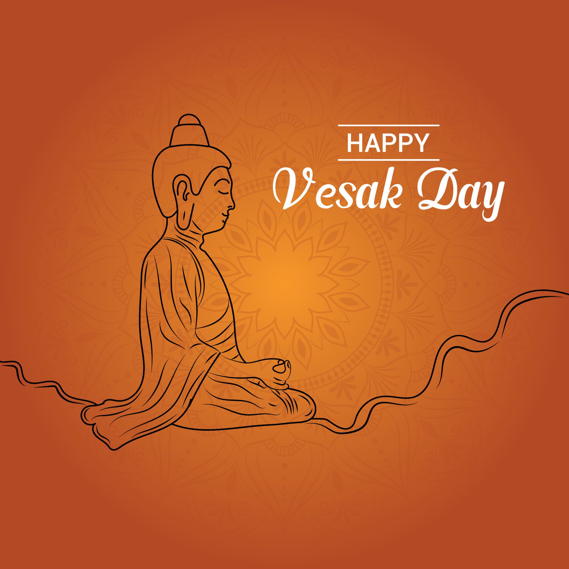 Flat vesak day illustration festival celebration and vesak day Banner Free Vector