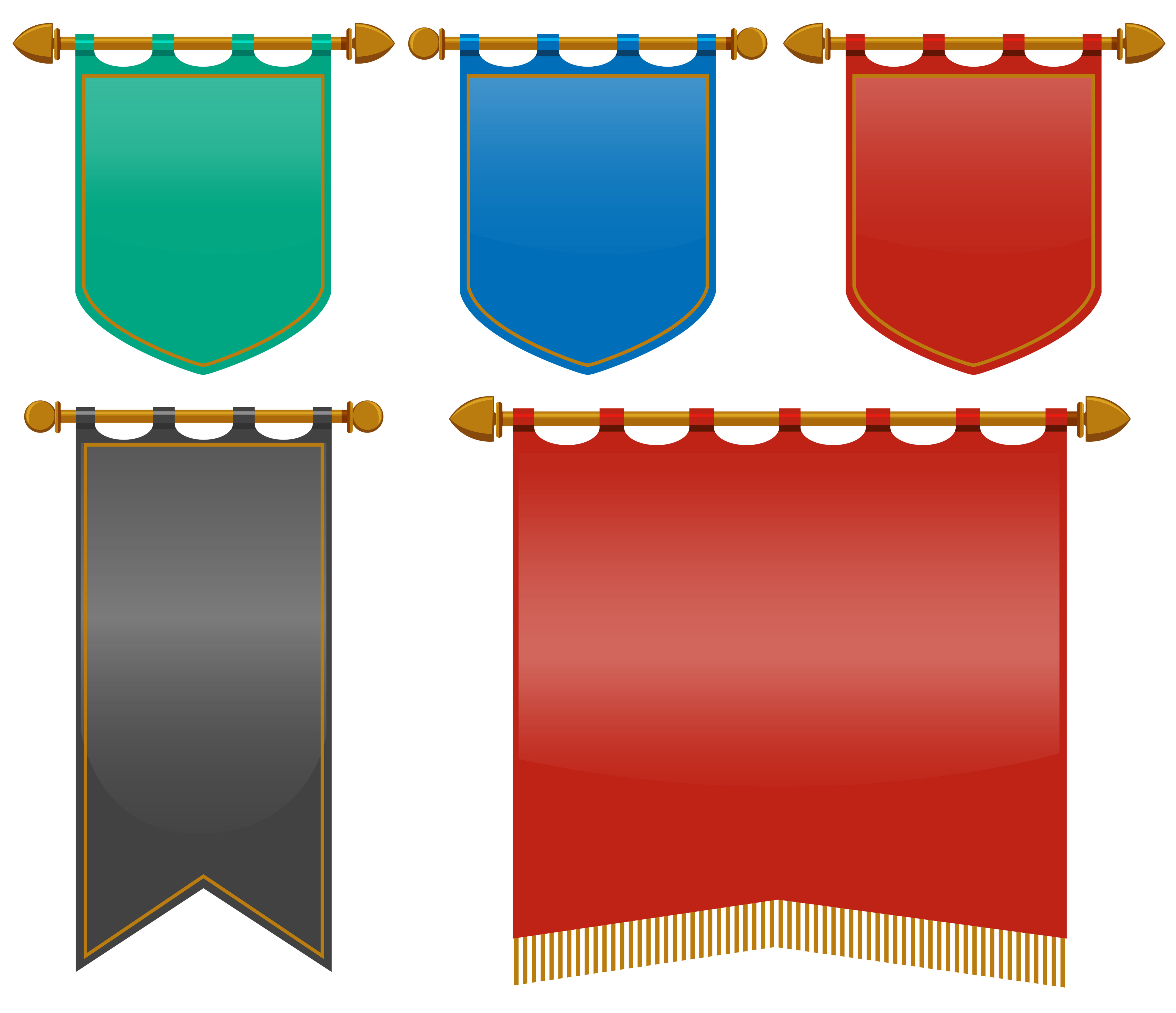 Medieval flags in different colors Free Vector