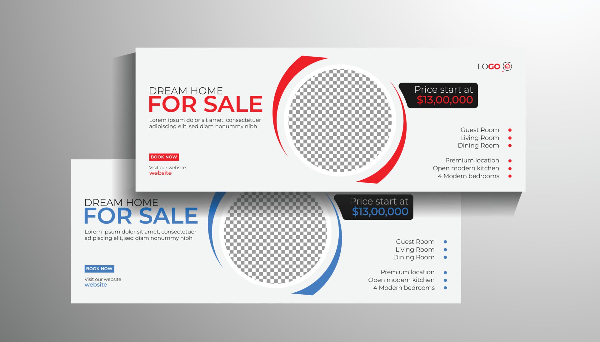 Real estate home social media cover web banner template design Free Vector