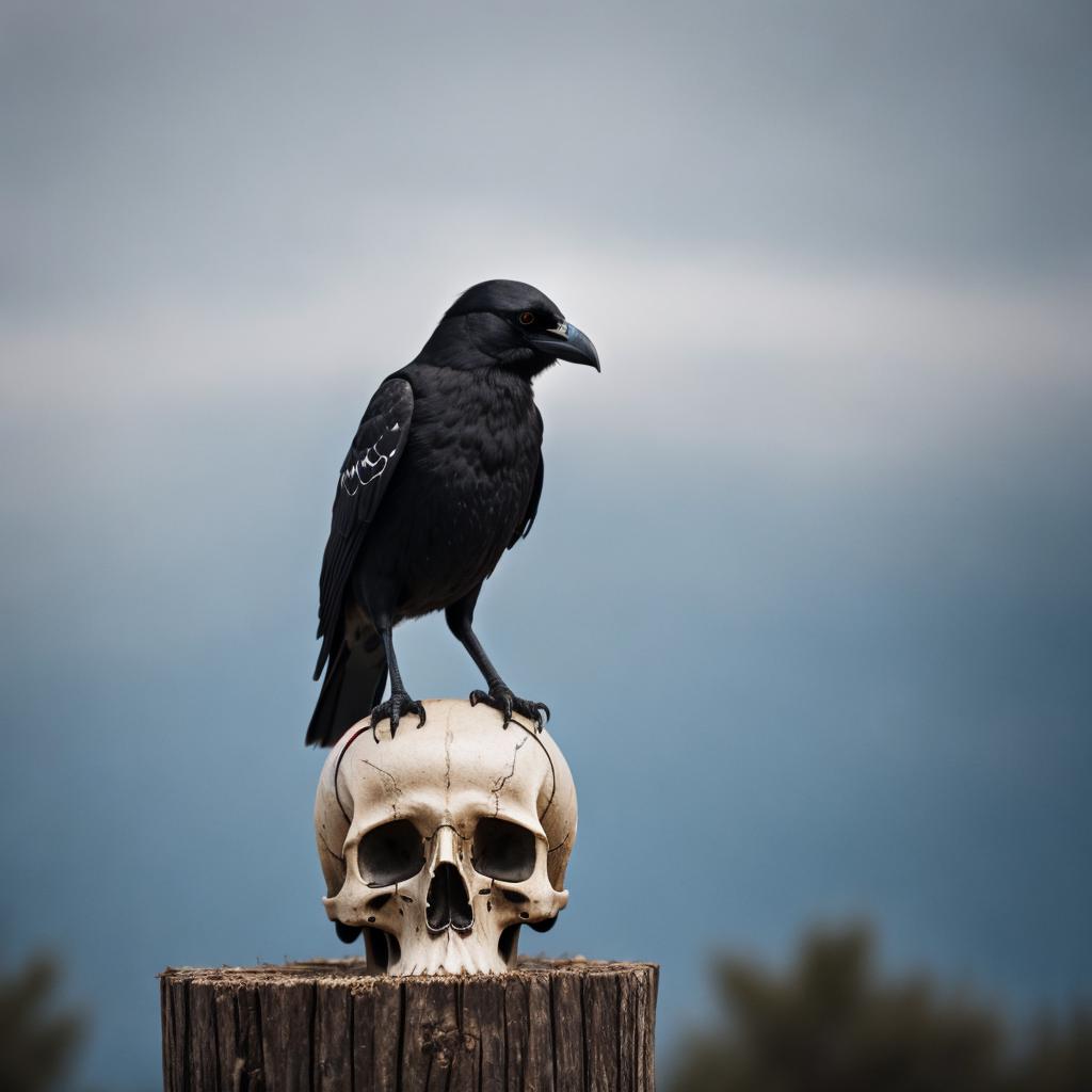 A crow standing on by @ai_generated