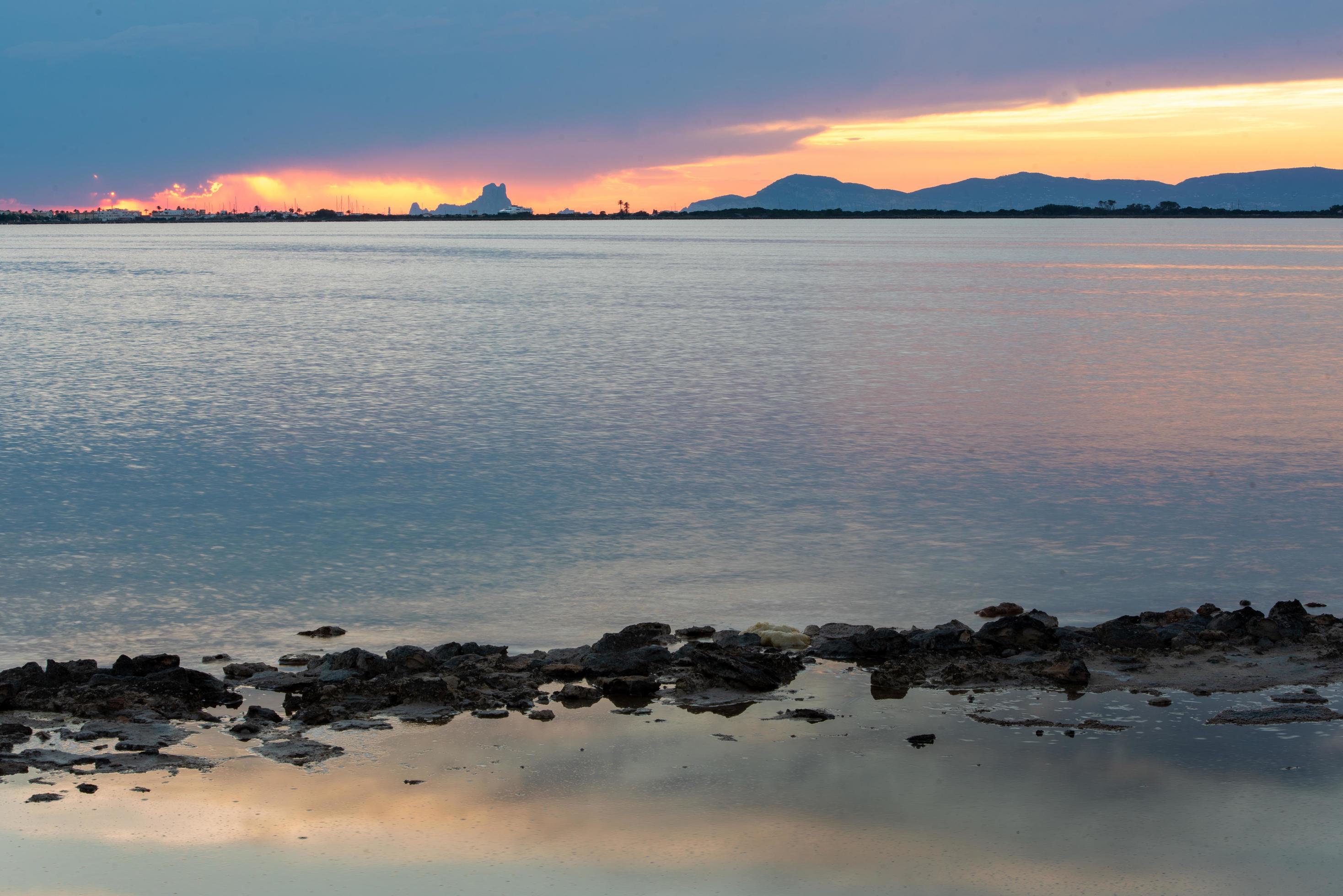 Sunset at the Estany Pudent in the Ses Salines Natural Park Stock Free