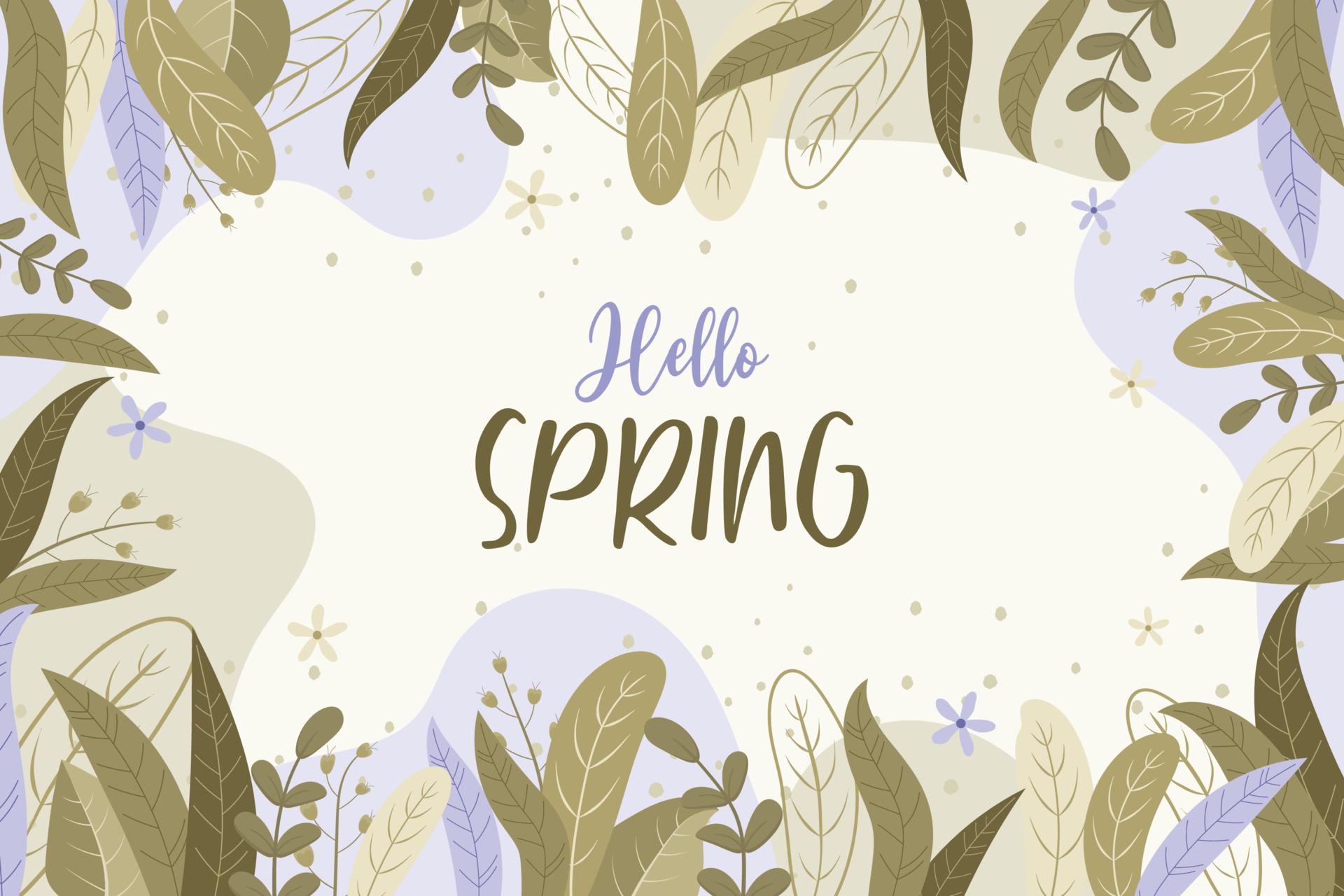 Beautiful hand drawn spring flower background Stock Free