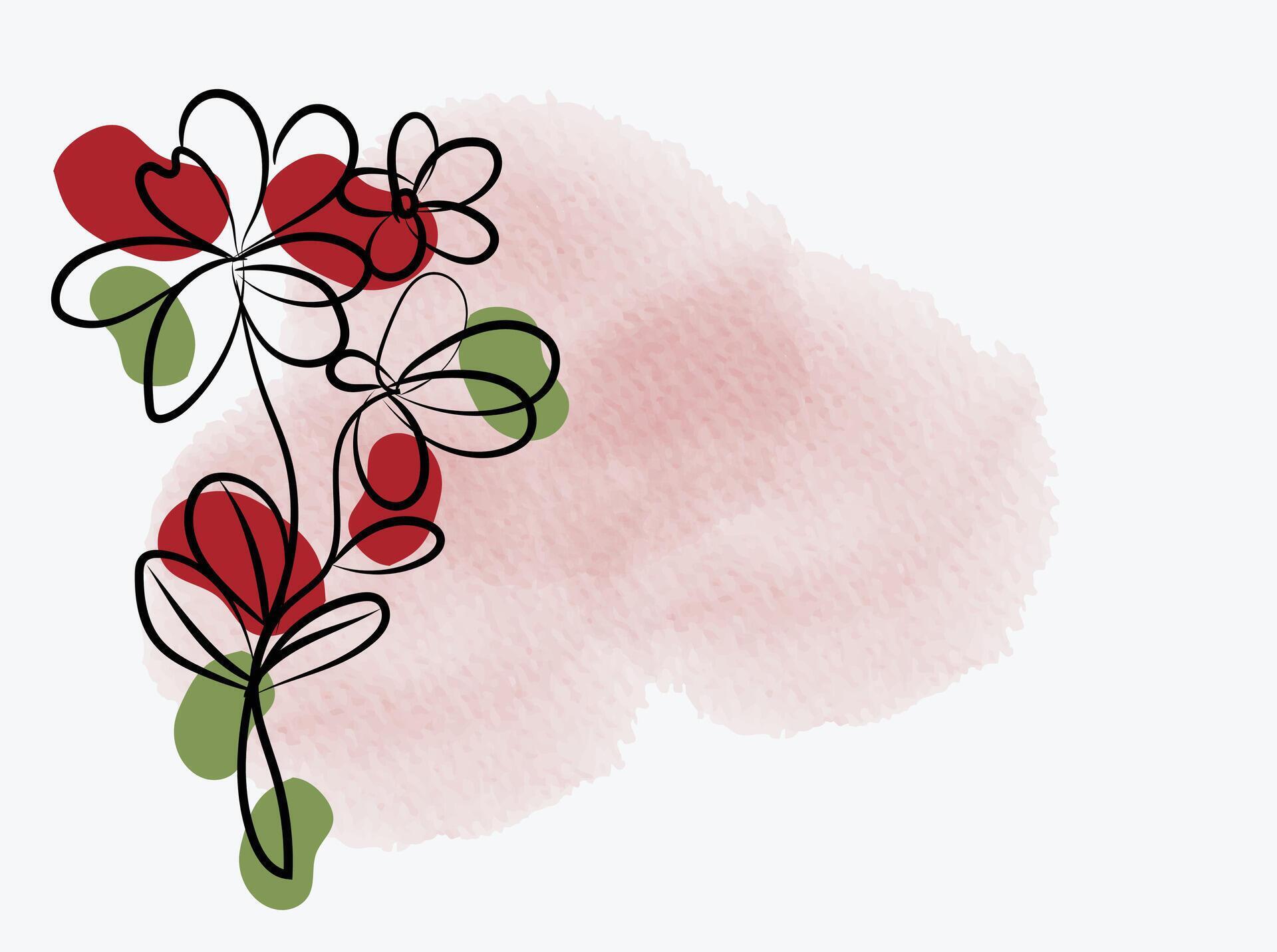 Hand drawn flat design simple flower outline Stock Free