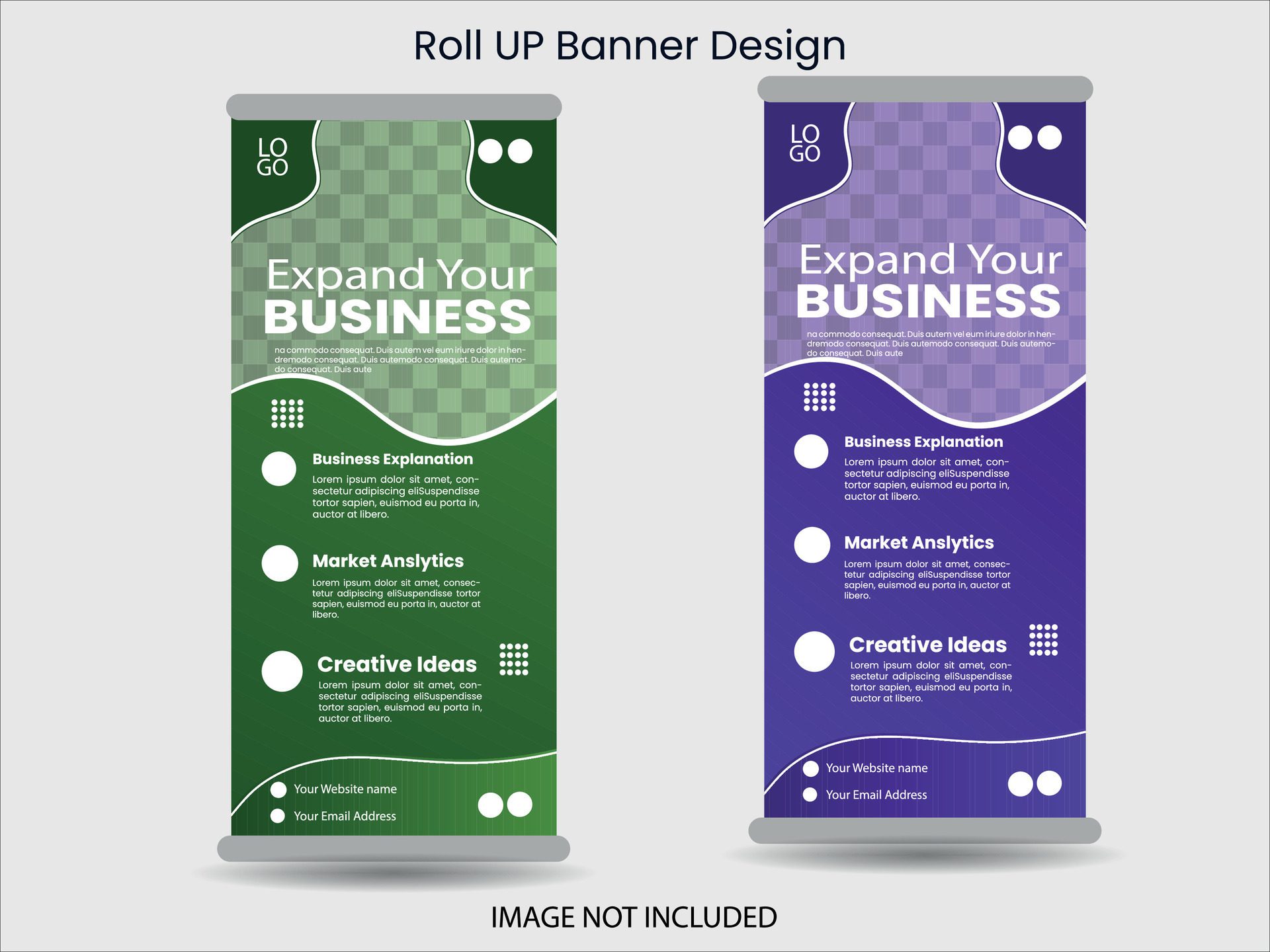 Expand Your business roll up or pull up banner design Free Vector