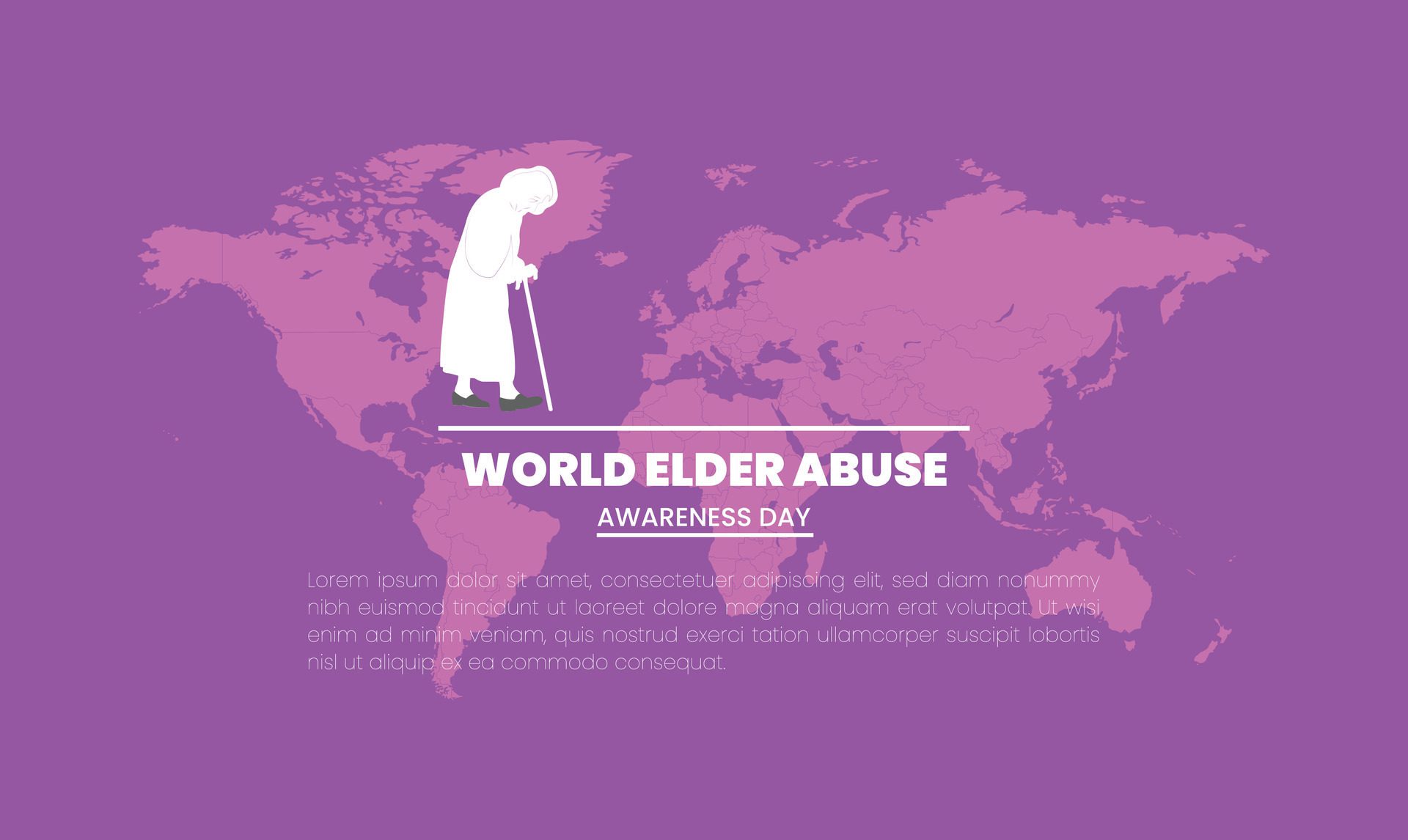 World Elder Abuse Awareness Day background or banner design template. Free Vector