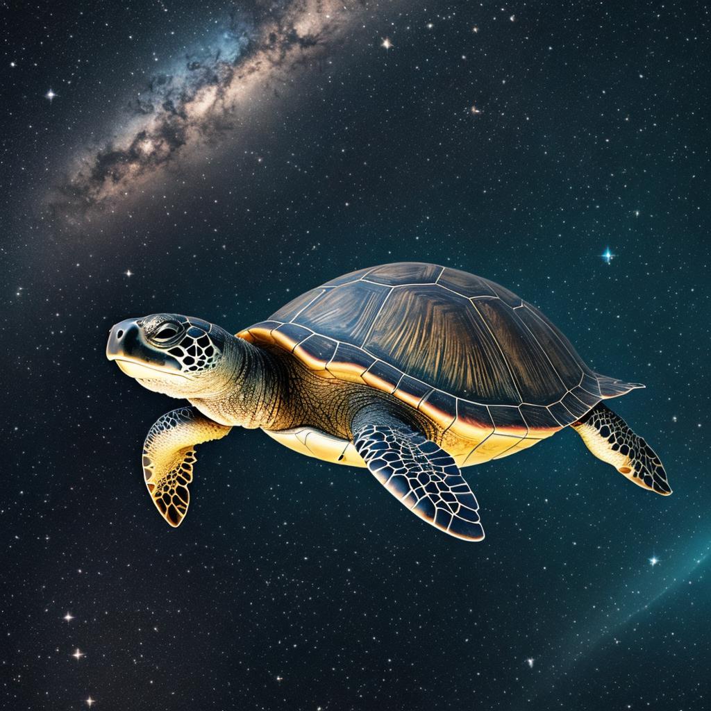 Une tortue nageant dans by @ai_generated