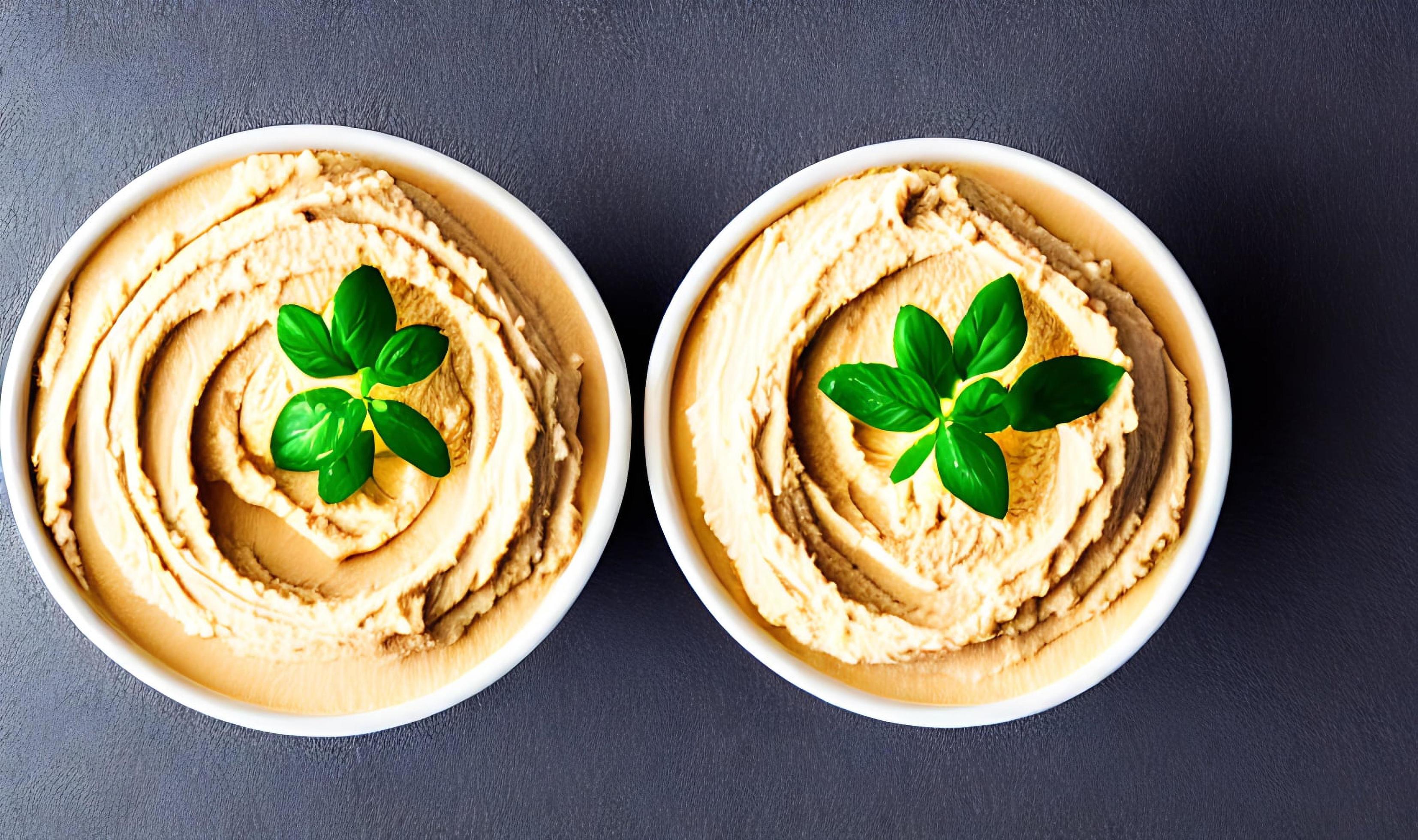 Healthy food. Traditional freshly made organic hummus. Stock Free