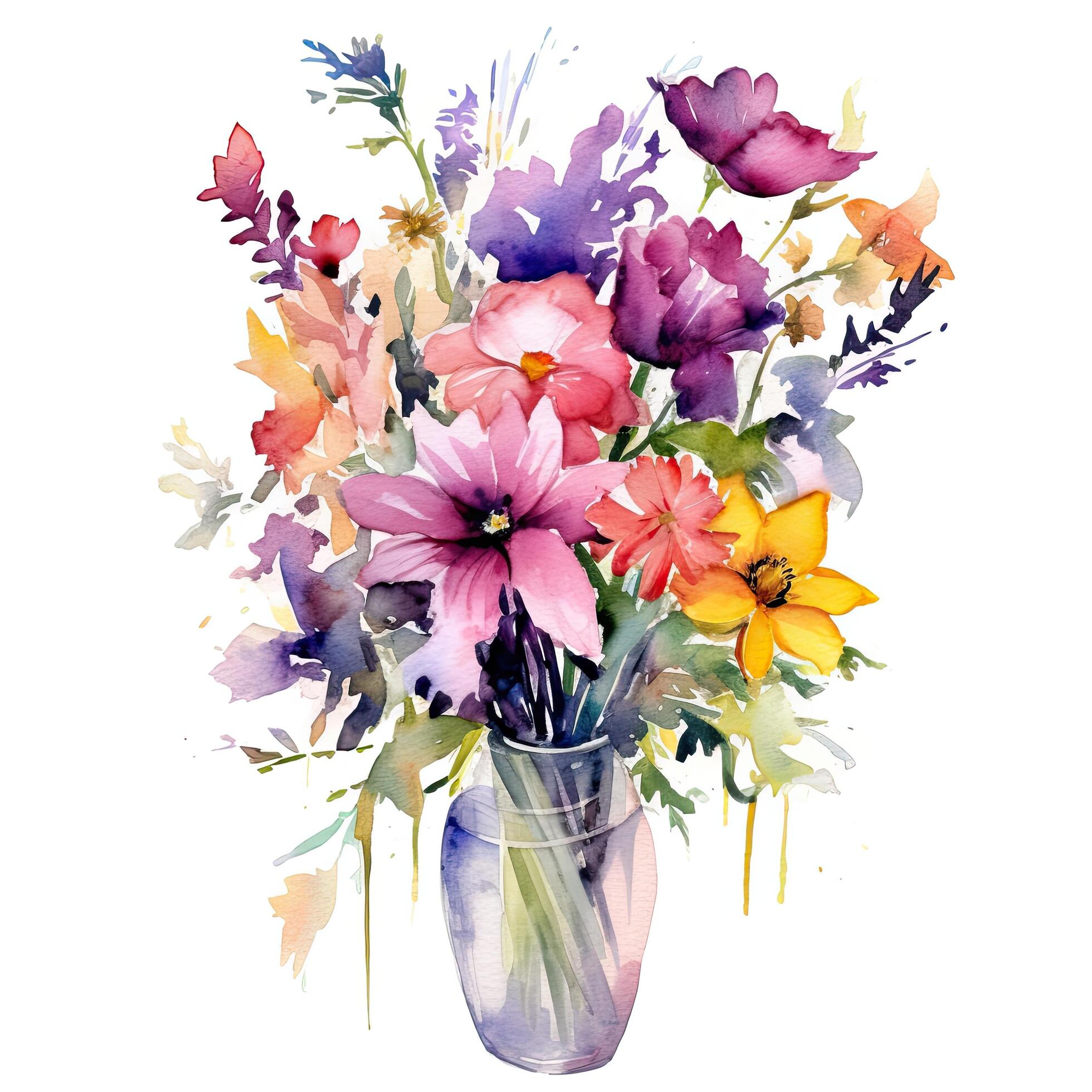 Watercolor flower bouquet. Illustration Stock Free