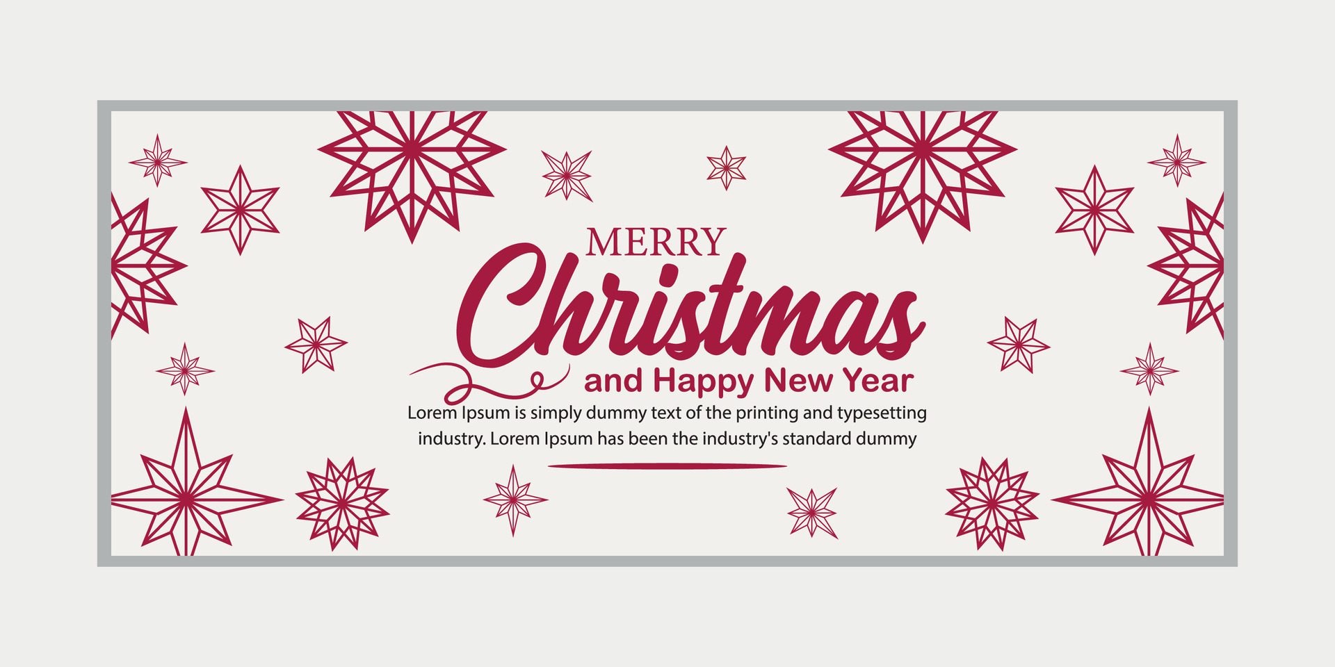 merry christmas banner set and happy new year banner, social media cover and web banner,Merry Christmas design for greeting card, Free Vector