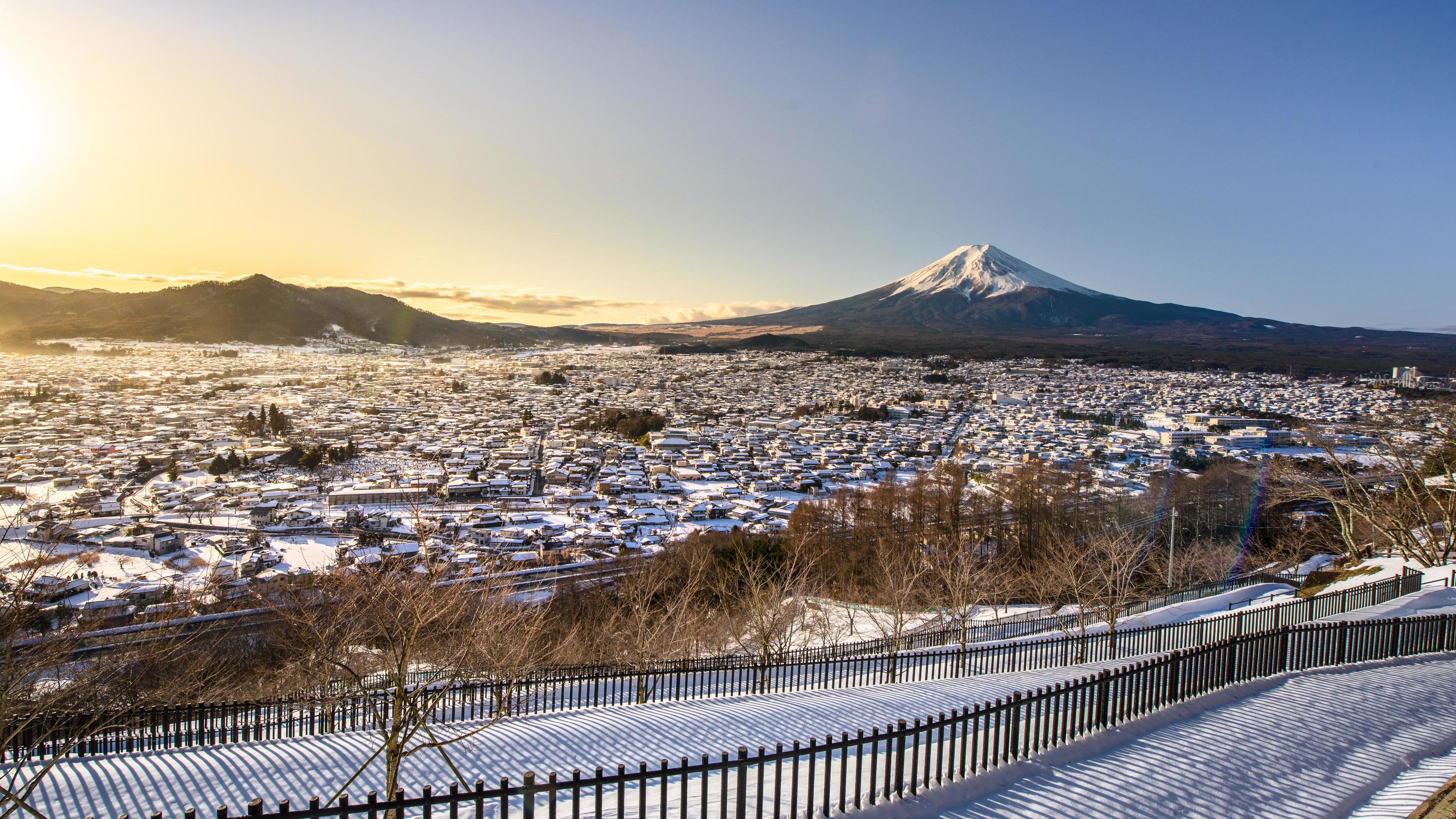 Aerial view of mt.Fuji, Fujiyoshida, Japan Stock Free