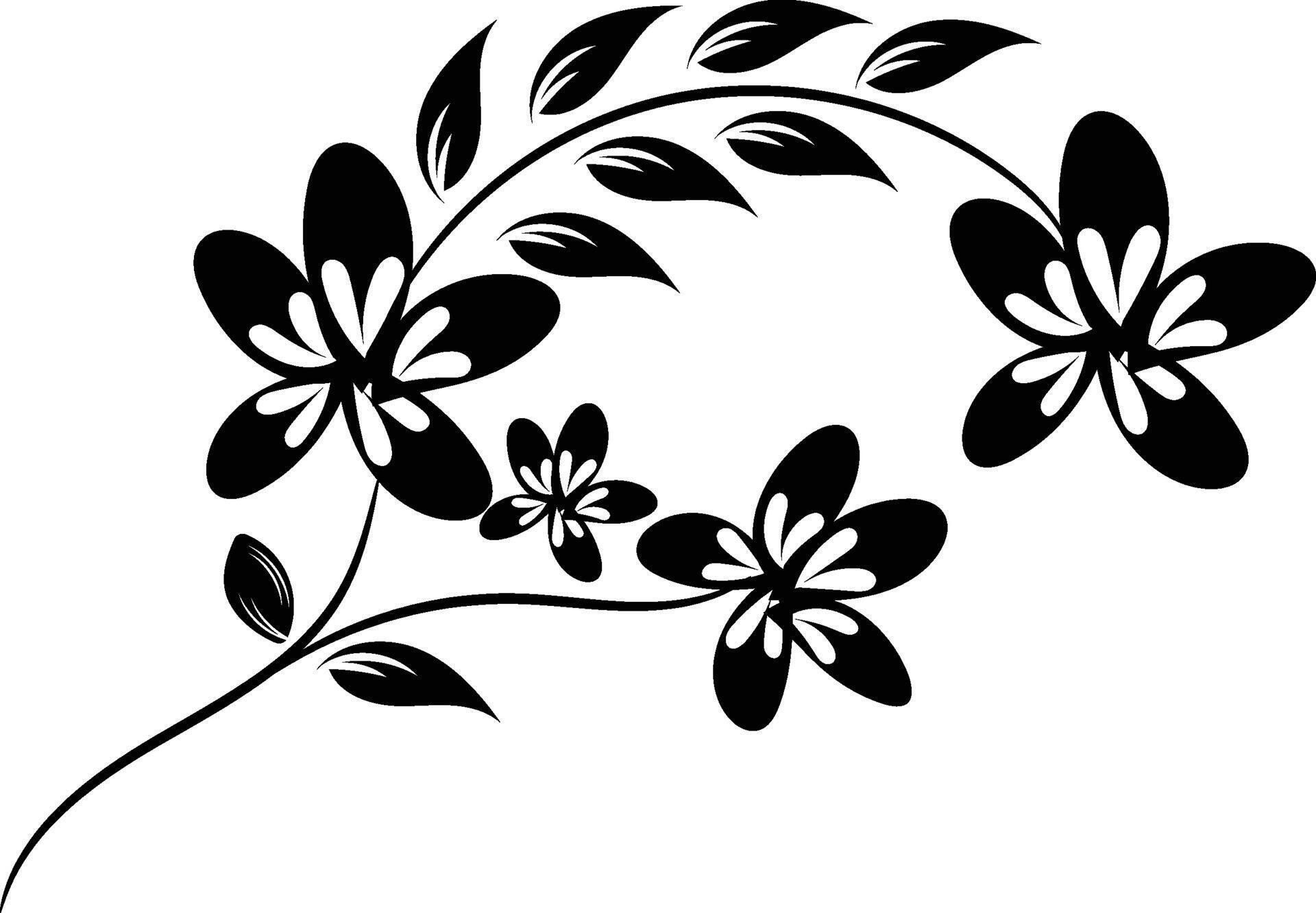 flower silhouettes design Stock Free