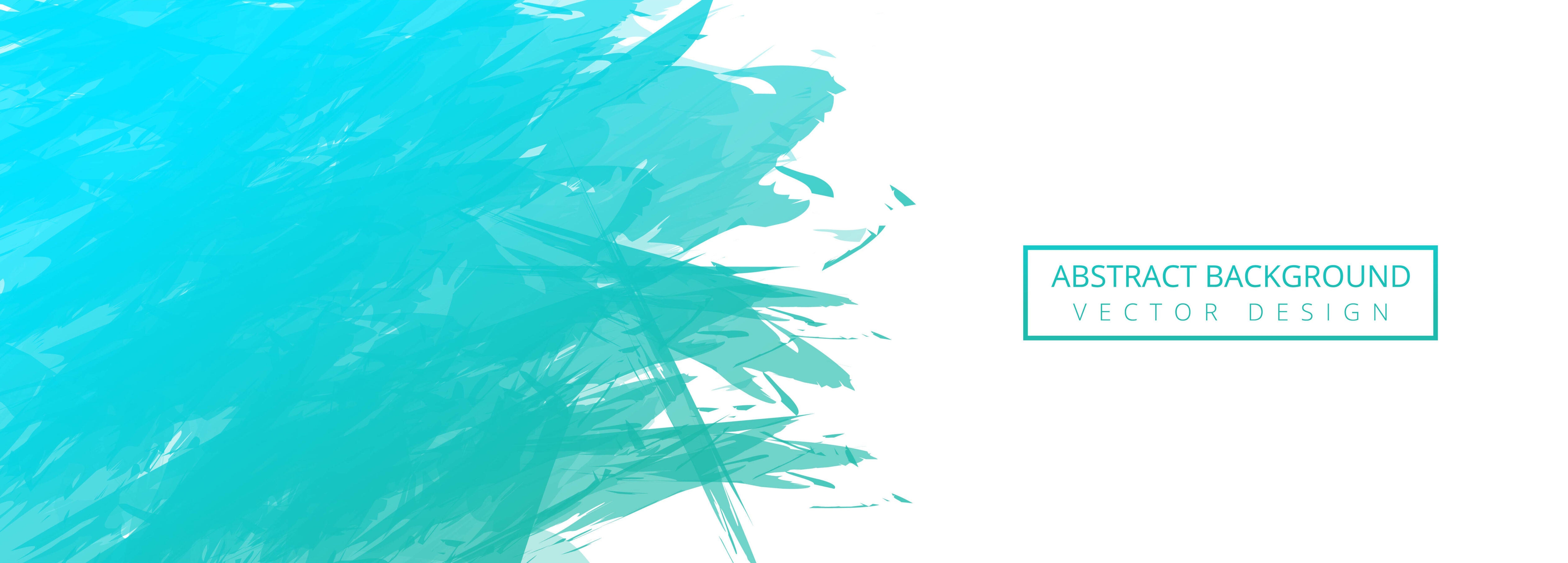 Abstract turquoise watercolor brush banner background Free Vector