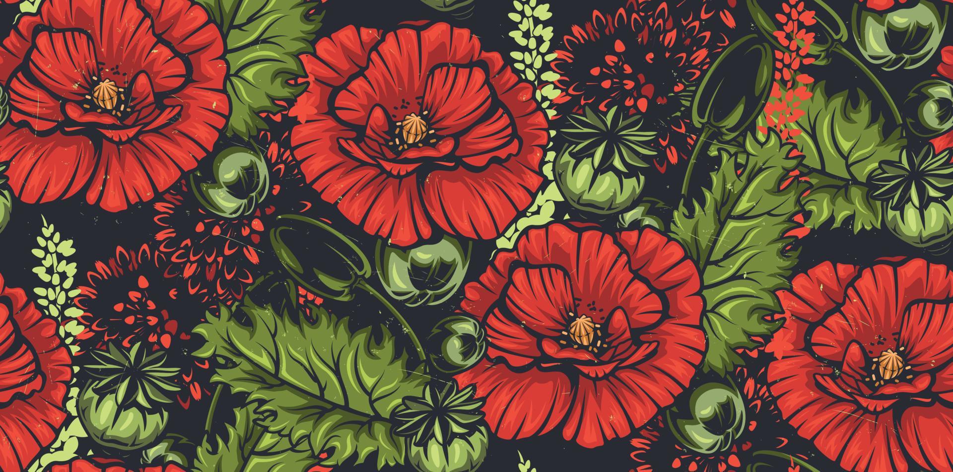 Vintage seamless background with flower. Stock Free