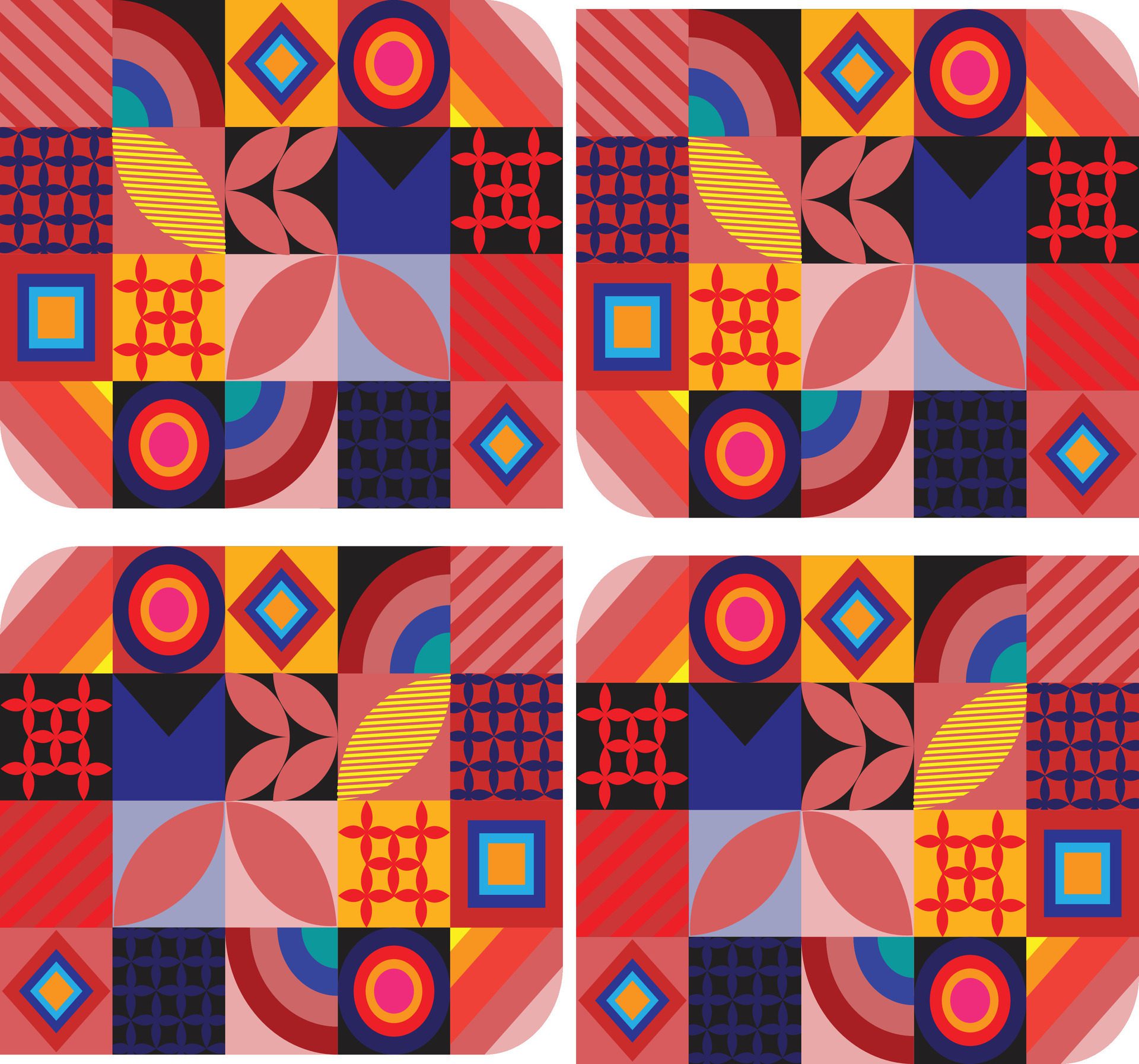 Premium geometric bauhaus pattern design Free Vector