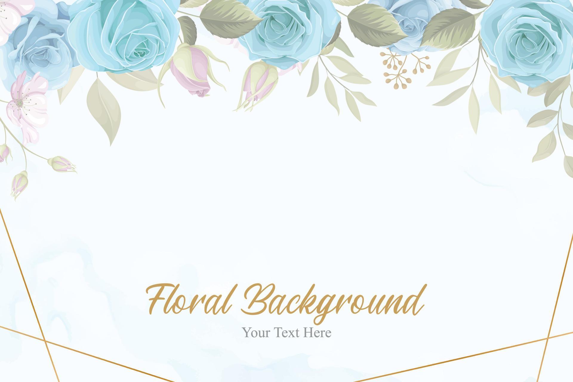 Beautiful floral background with blue flowers Stock Free