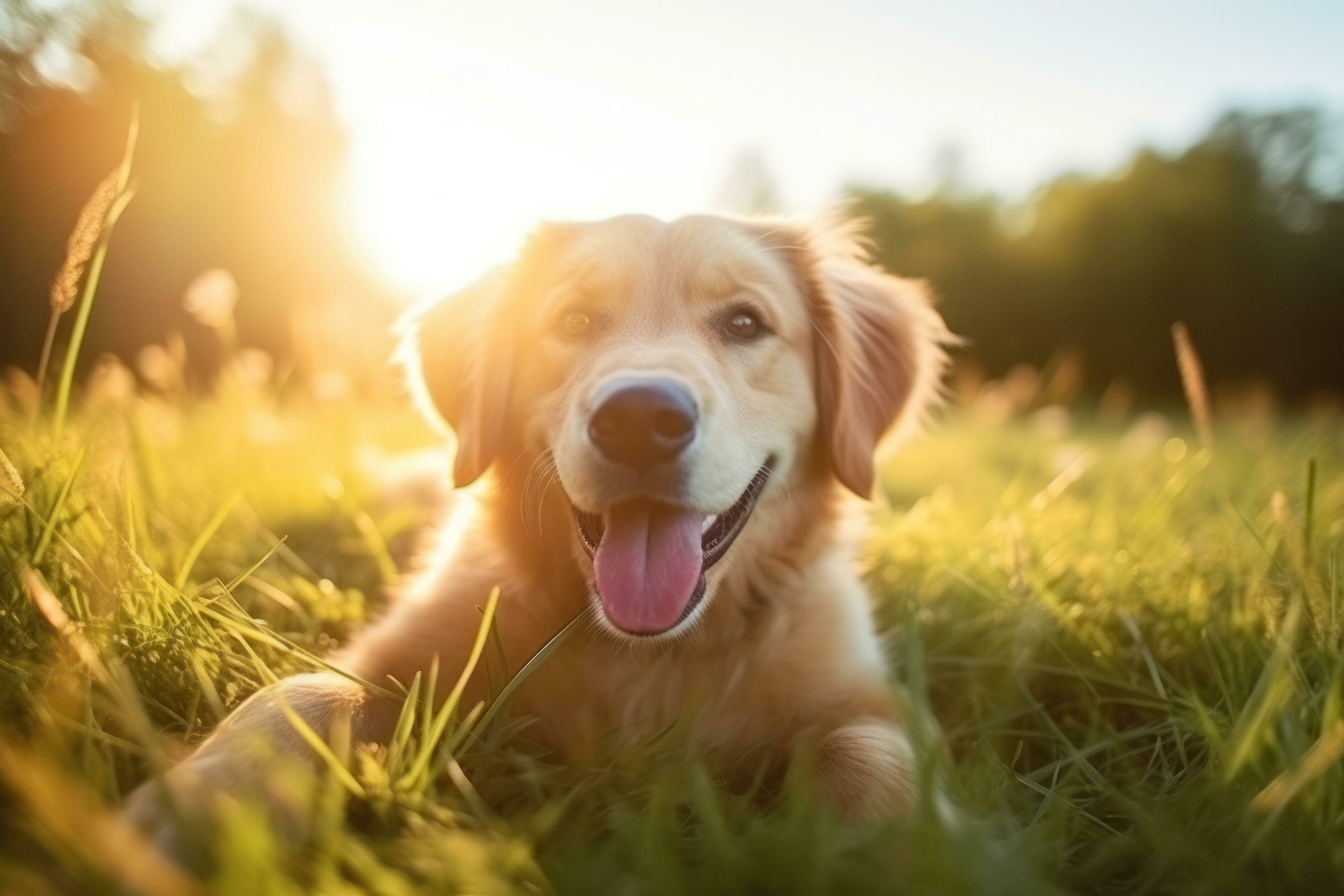 Happy family with dog Stock Free