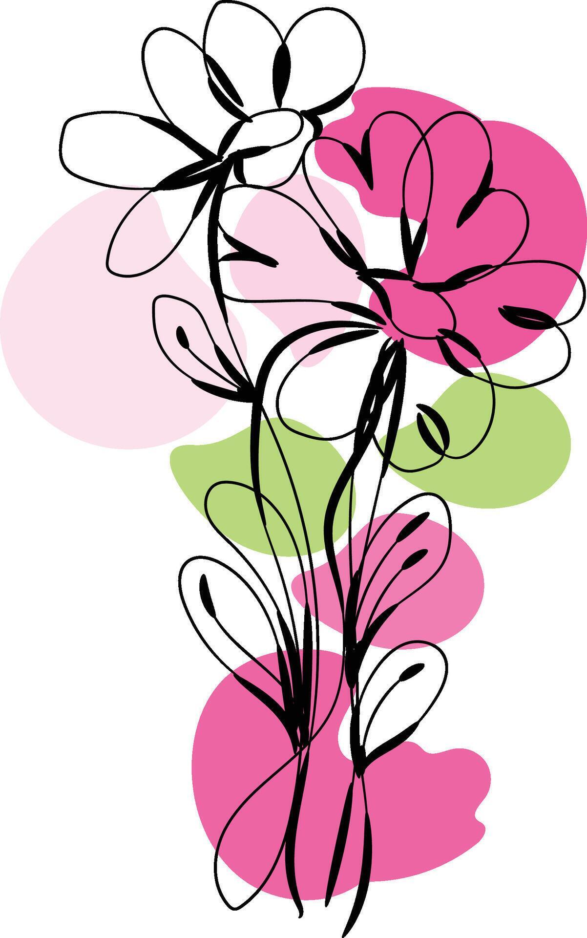 Monochromatic spring flowers collection Stock Free