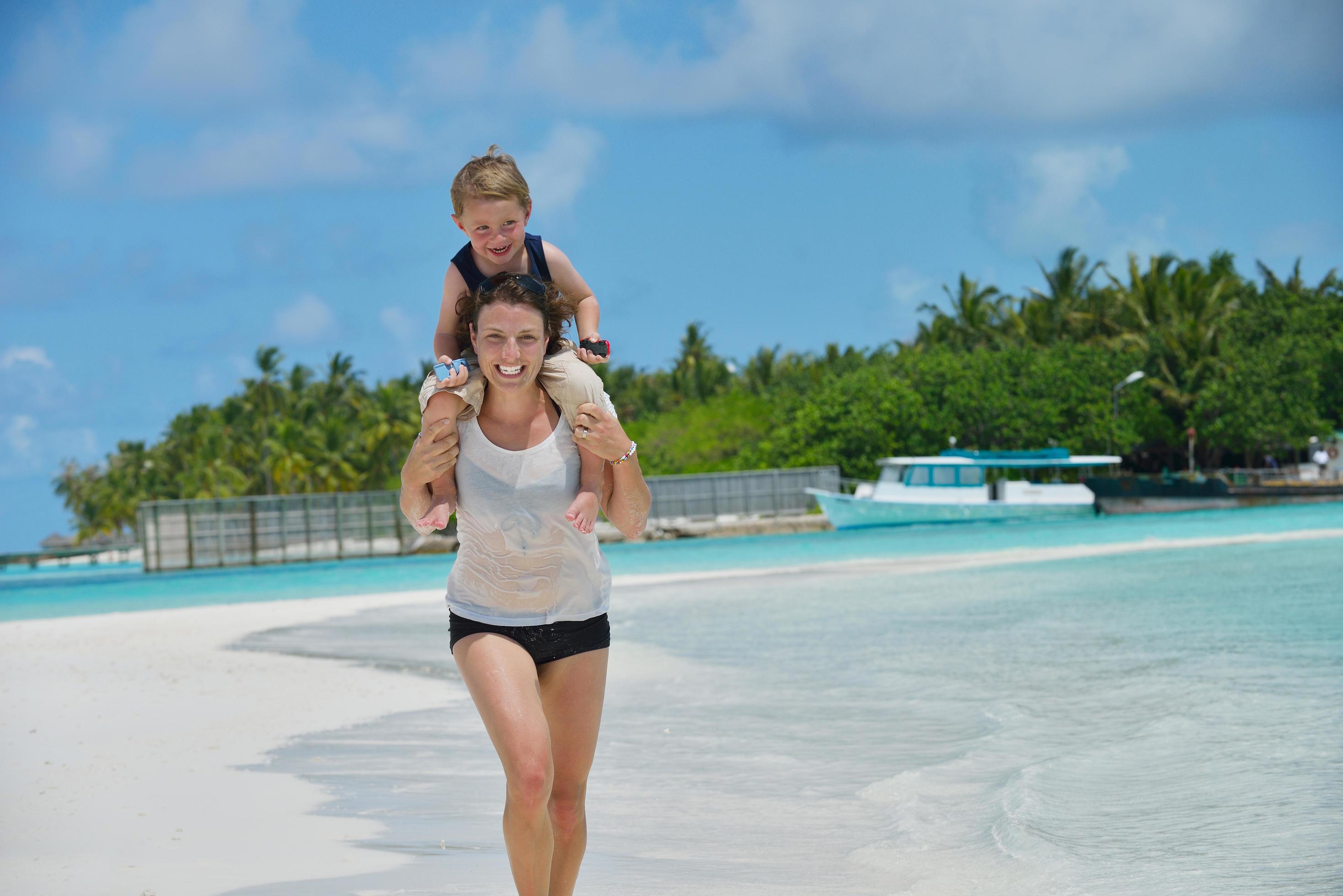 happy family on vacation Stock Free